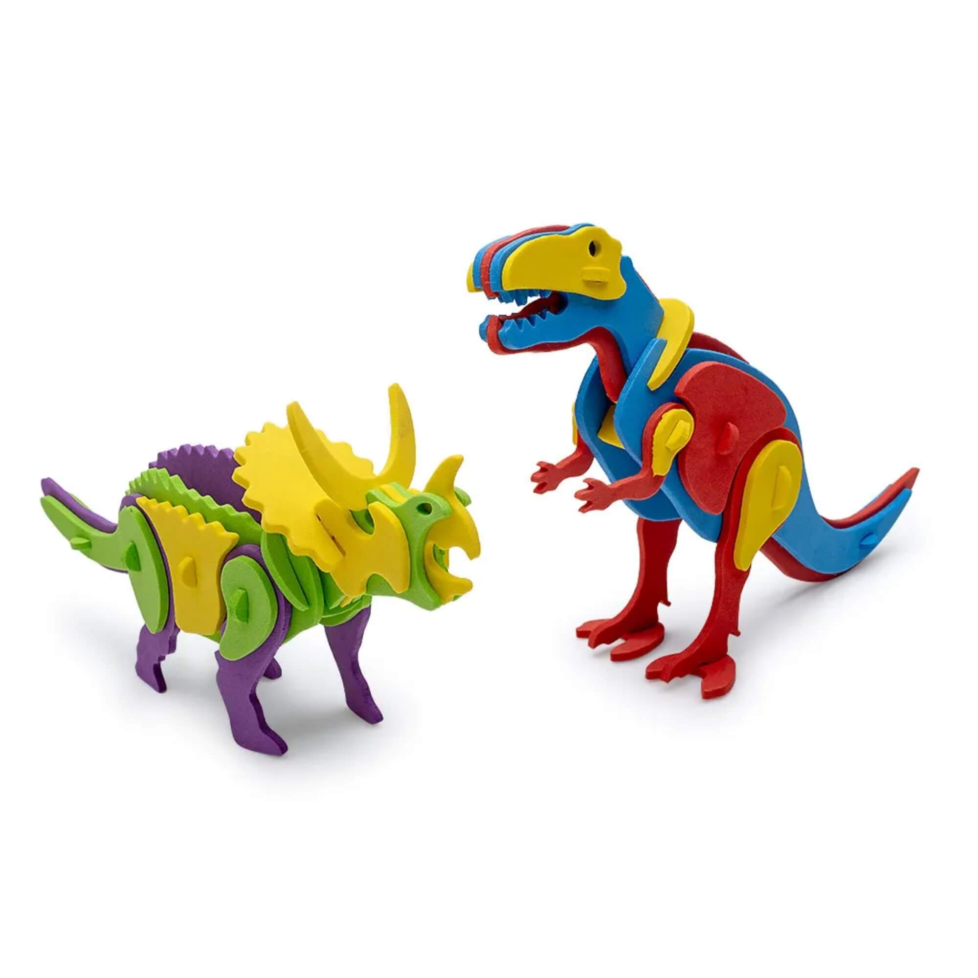Quebra-Cabeça Montadino 3D Dino Oppbag c/ Artes Sortidas 2 Dinossauros de EVA Leonora - 10379