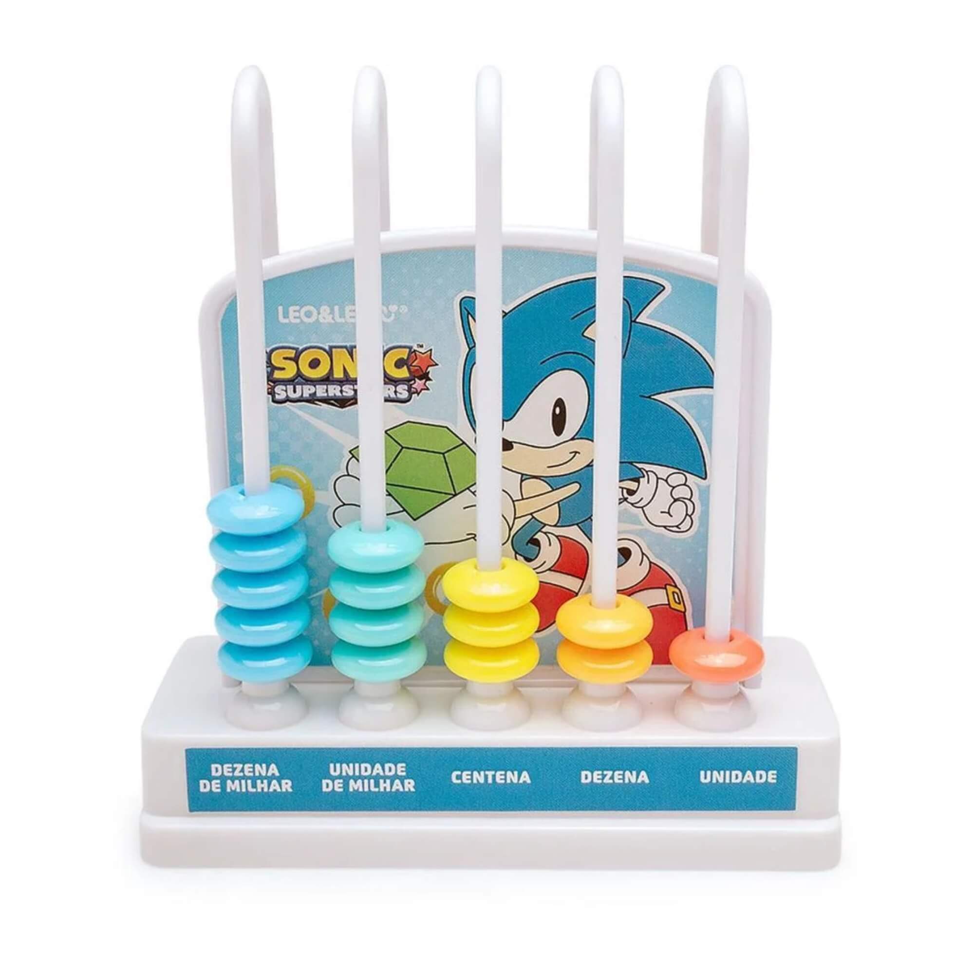 Brinquedo Educativo Ábaco Sonic 5 Colunas 50 Argolas Leo&Leo Leonora - 10455