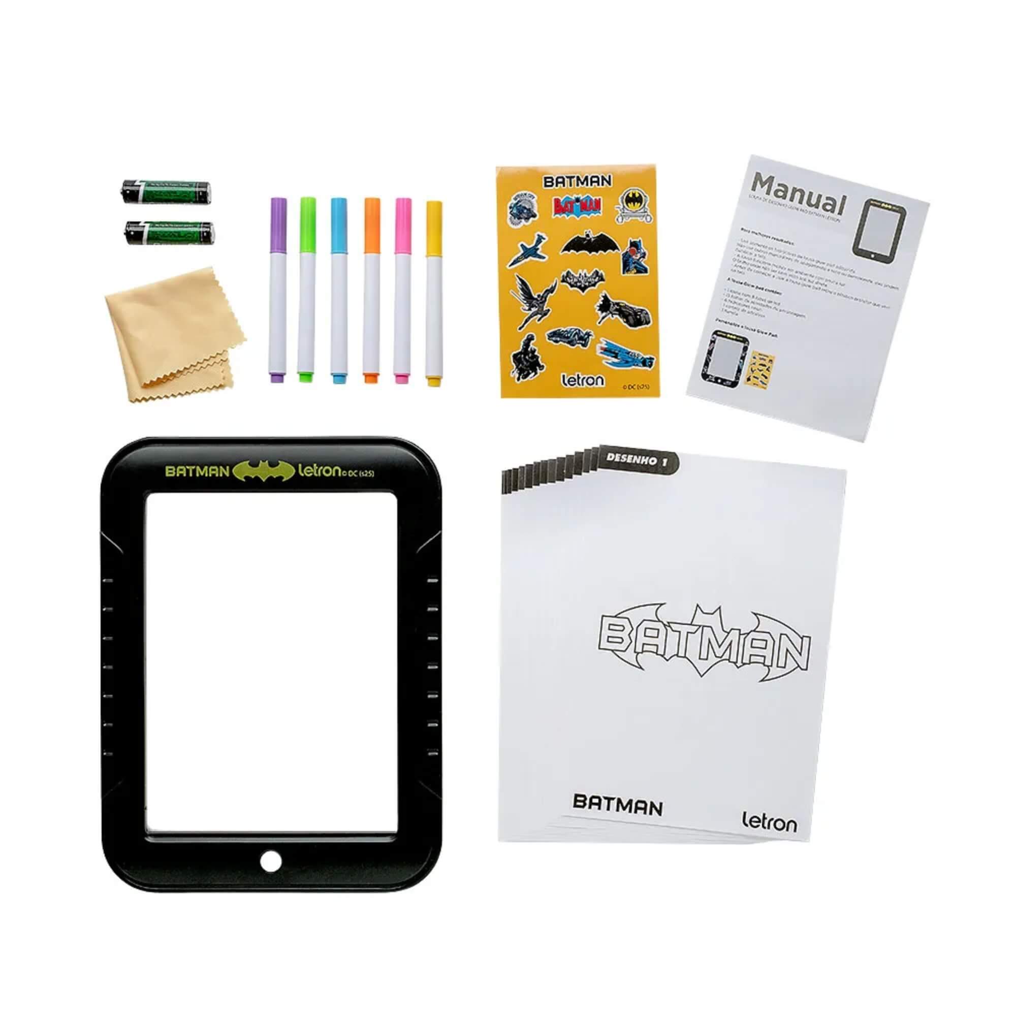 Lousa de Desenho Glow Pad Batman Letron Leo&Leo Leonora - 10501