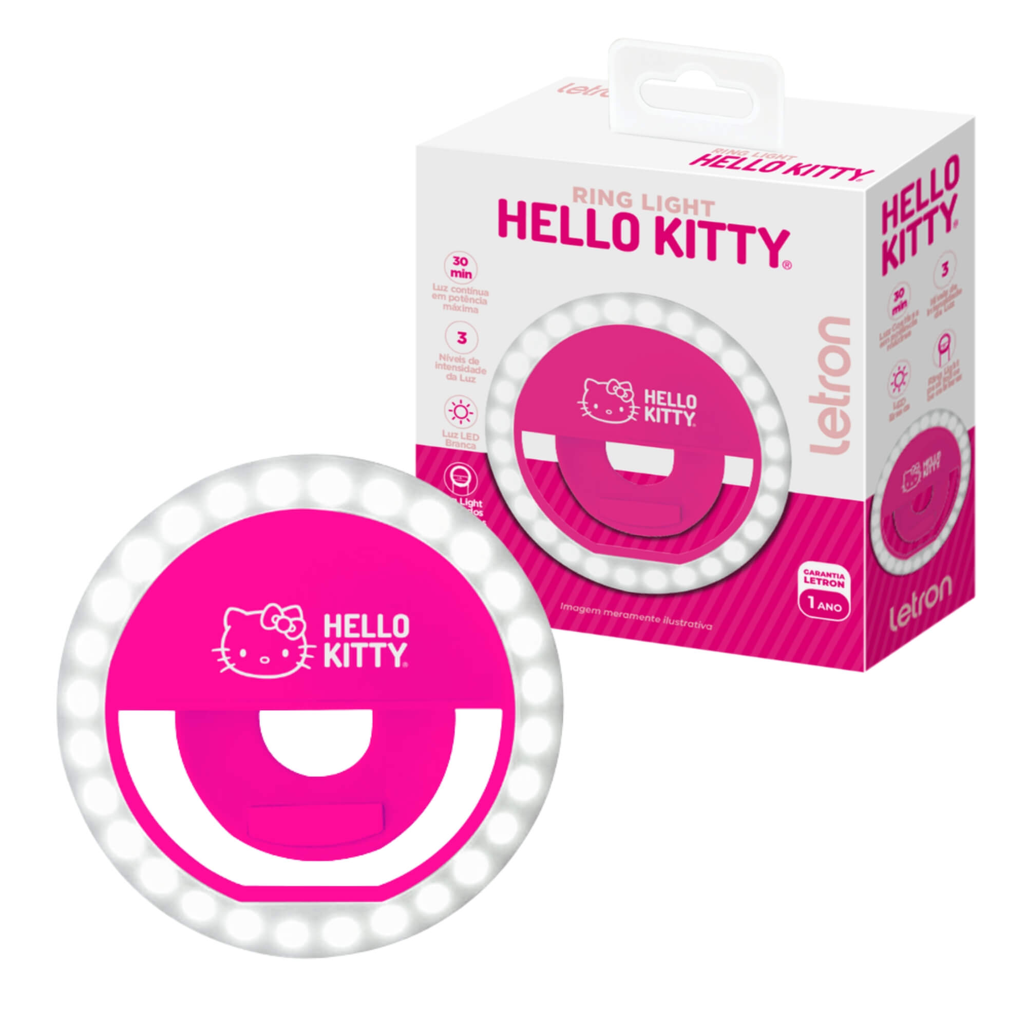 Ring Light Portátil Hello Kitty Letron Leo&Leo Leonora - 10516