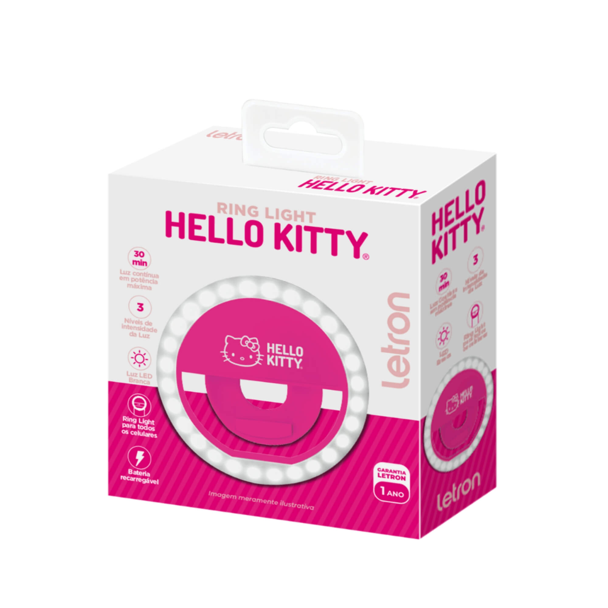 Ring Light Portátil Hello Kitty Letron Leo&Leo Leonora - 10516