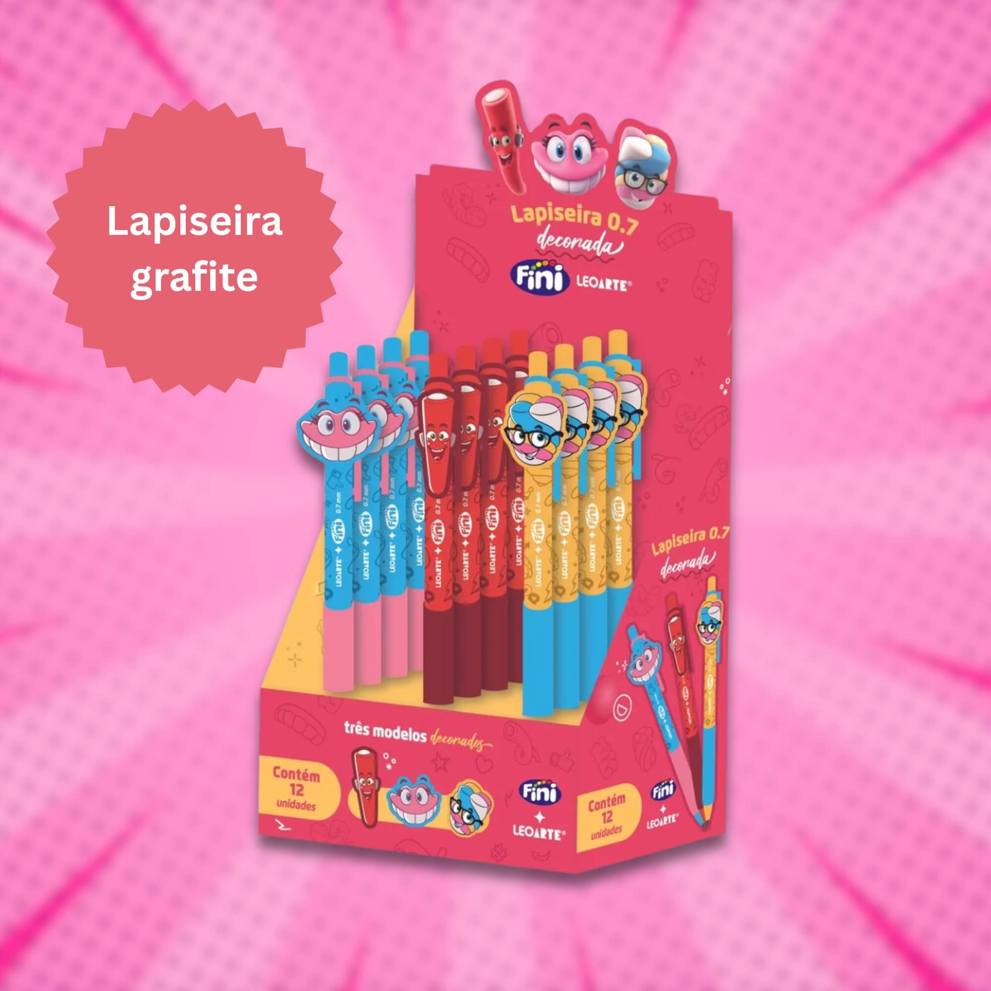 Lapiseira 0.7 Decorada Fini - Display com 12 Unidades Leo&Leo Leonora - 10576