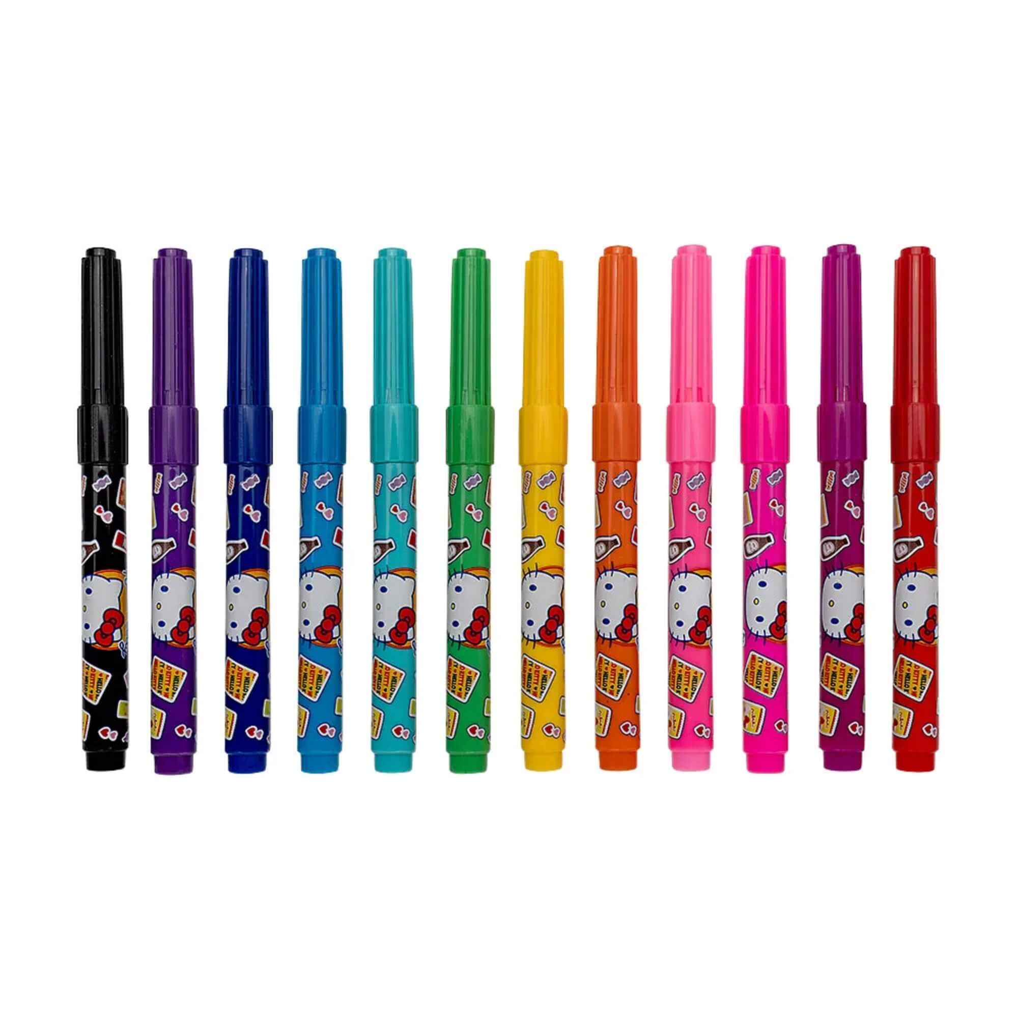 Canetinhas Hidrocor Big Corpo Estampado Hello Kitty - Estojo C/ 12 Und Leo&Leo - 10616