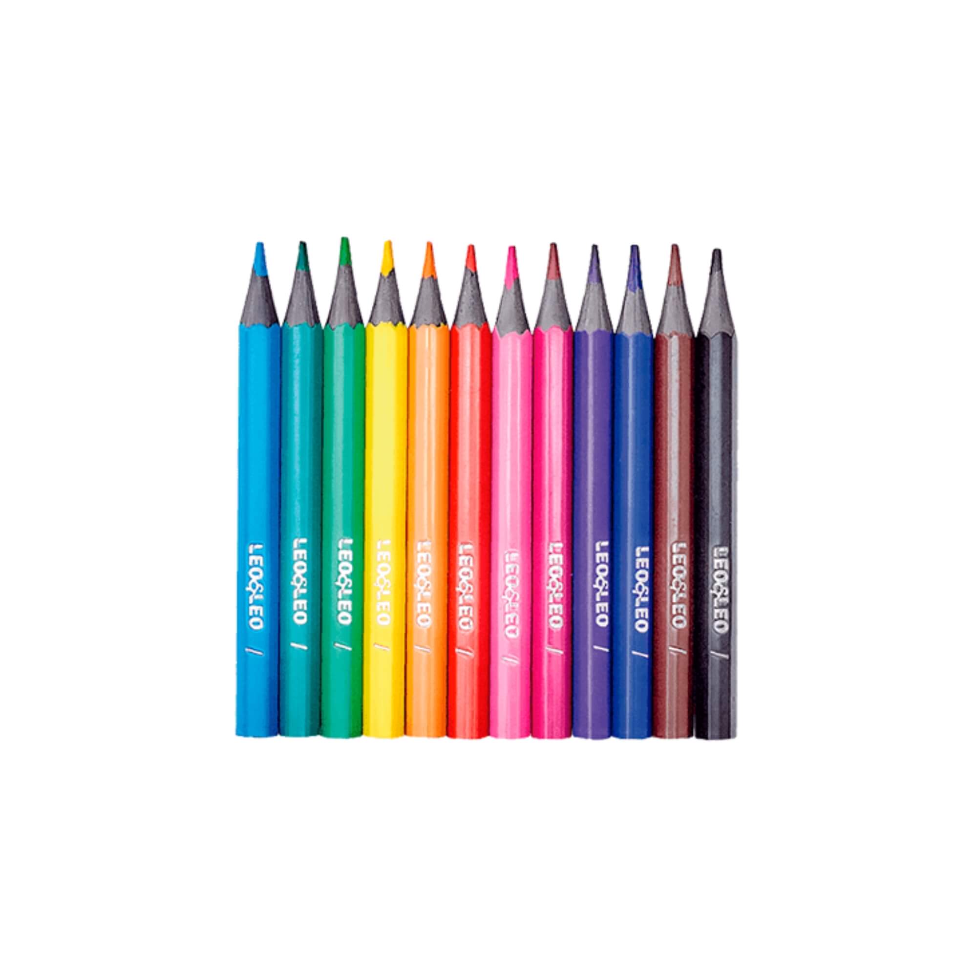 Lápis 12 Cores Eco Mini Sextavado Flex Ecológico Leo&Leo Leonora - 4225