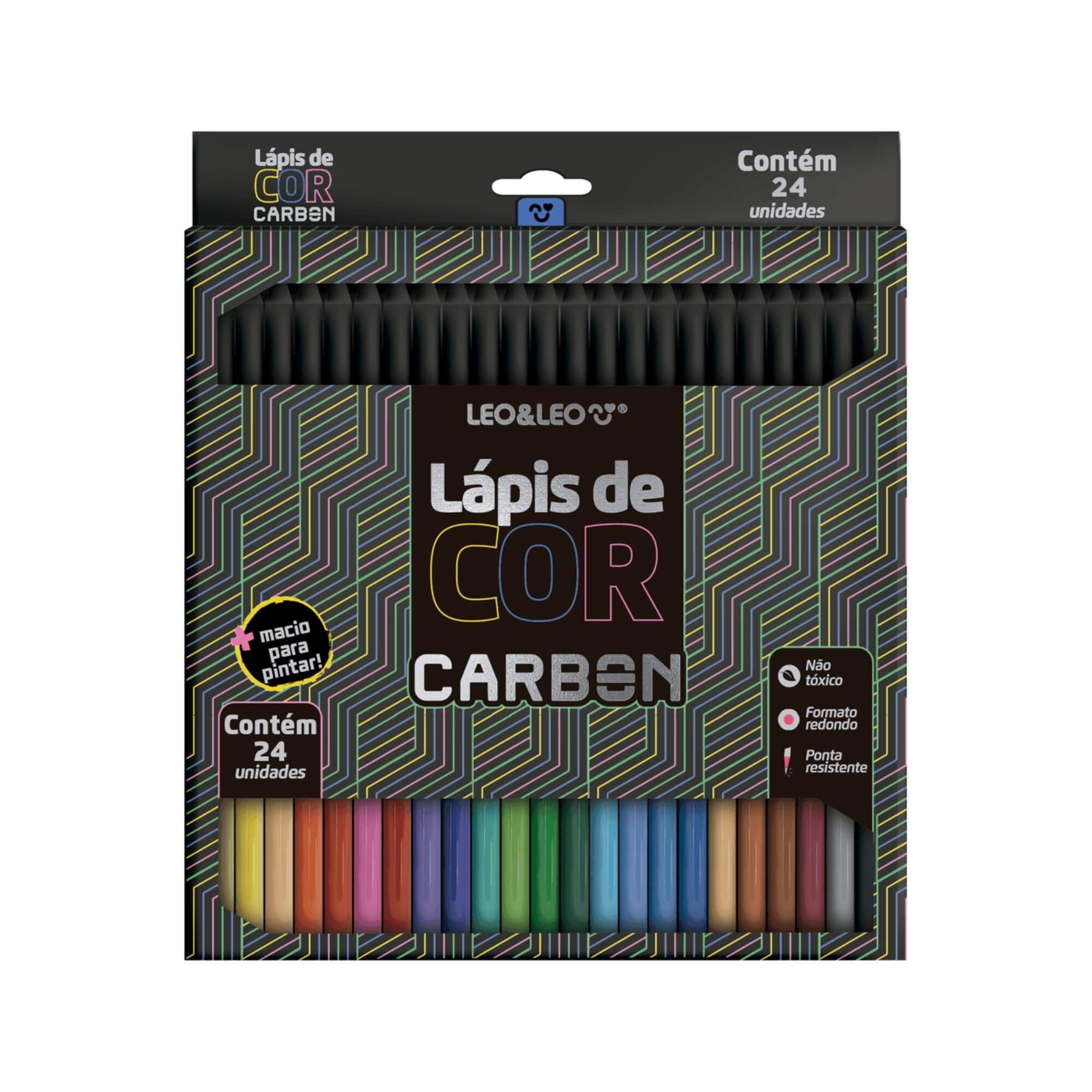 Lápis de Cor Carbon 24 Cores Redondo Leo&Leo Leonora - 4431