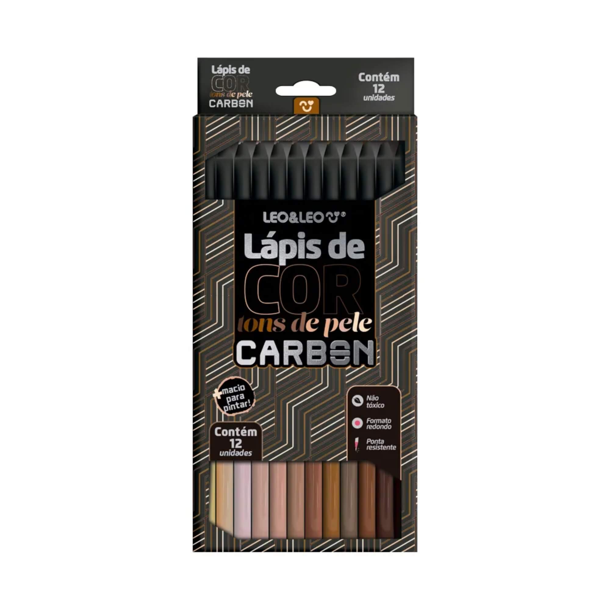 Lápis de Cor Carbon 12 Cores Tons de Pele Redondo Leo&Leo Leonora - 4676