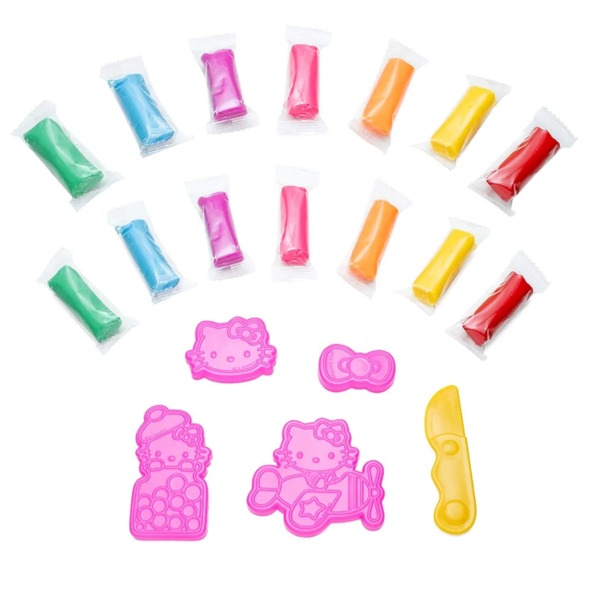 Massinha de Modelar Coração Hello Kitty 7 Cores + 5 Moldes - Display c/ 6 Kits Leonora - 72565