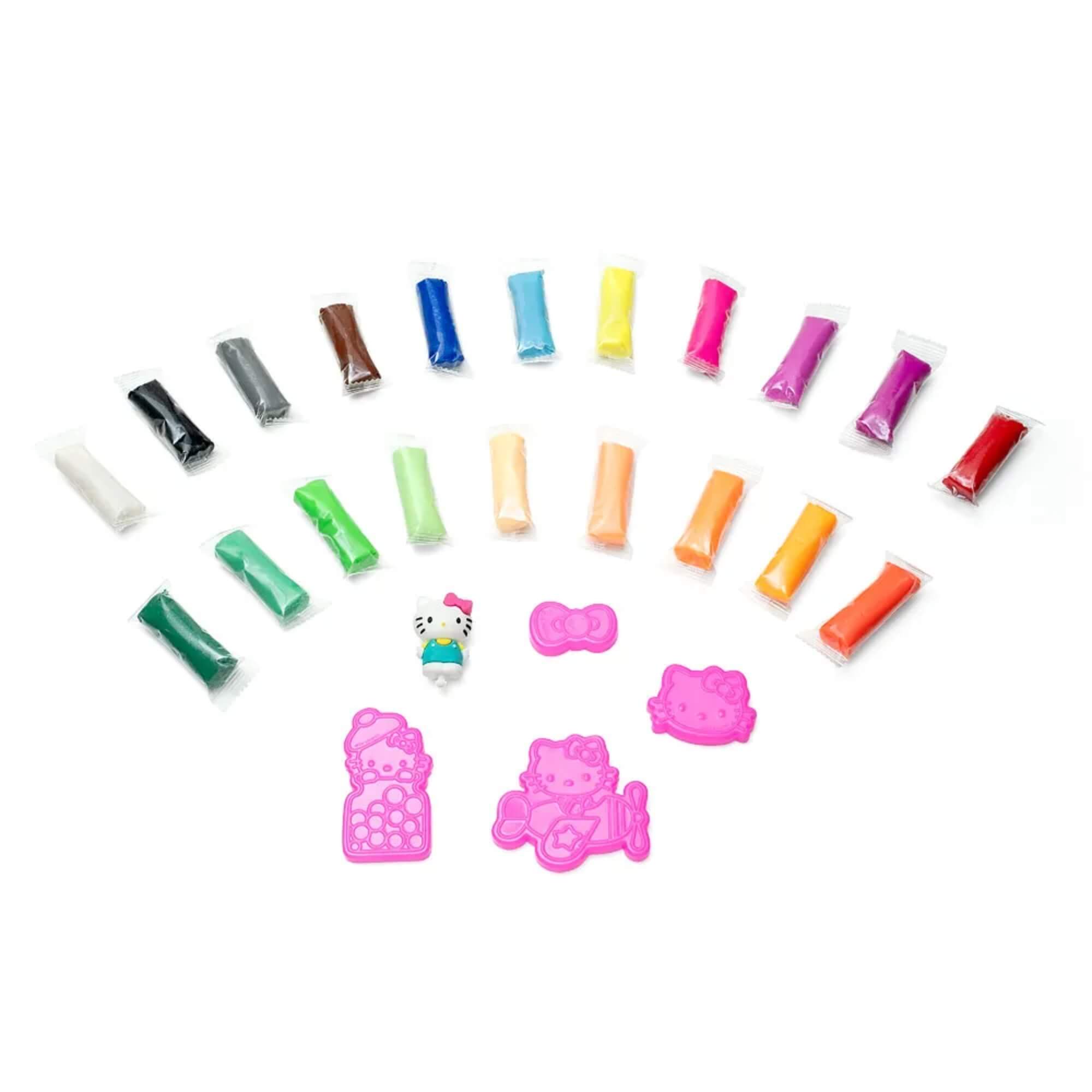 Massinha de Modelar Boneca Surpresa Hello Kitty Pote 300g 20 Cores,Moldes e Boneca Leonora - 72567