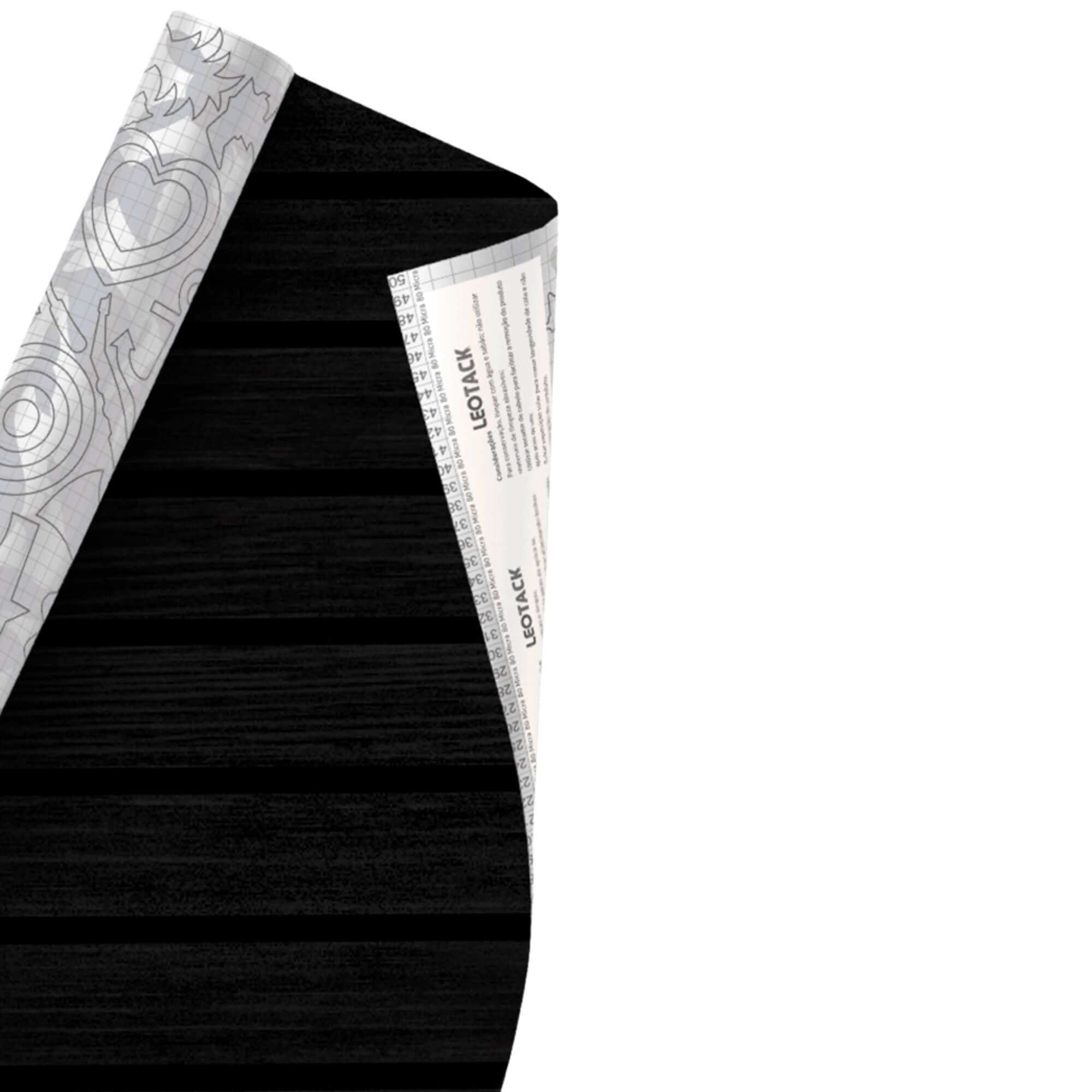 Plástico Adesivo para Decoração Leotack Ripa Madeira Preta 45CM X 5M 80MIC Rolo Leonora - 79232