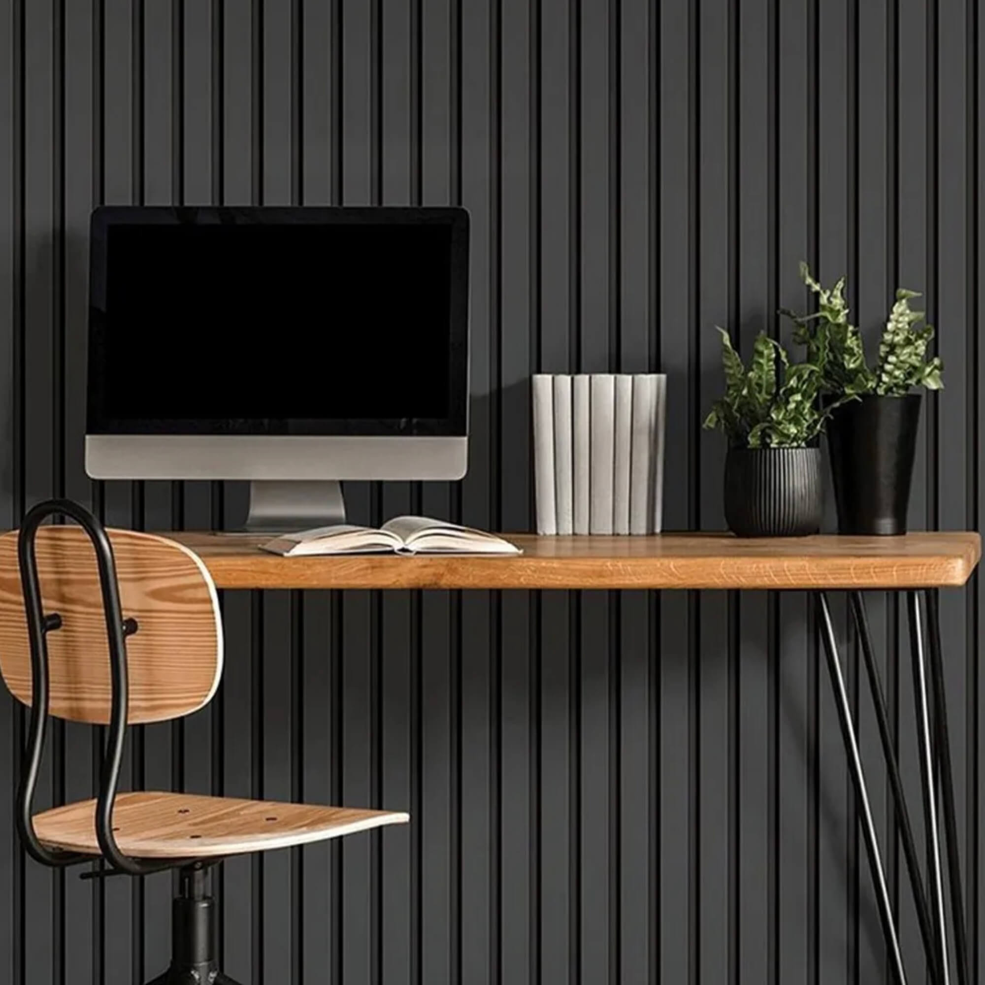 Plástico Adesivo para Decoração Leotack Ripa Madeira Preta 45CM X 5M 80MIC Rolo Leonora - 79232