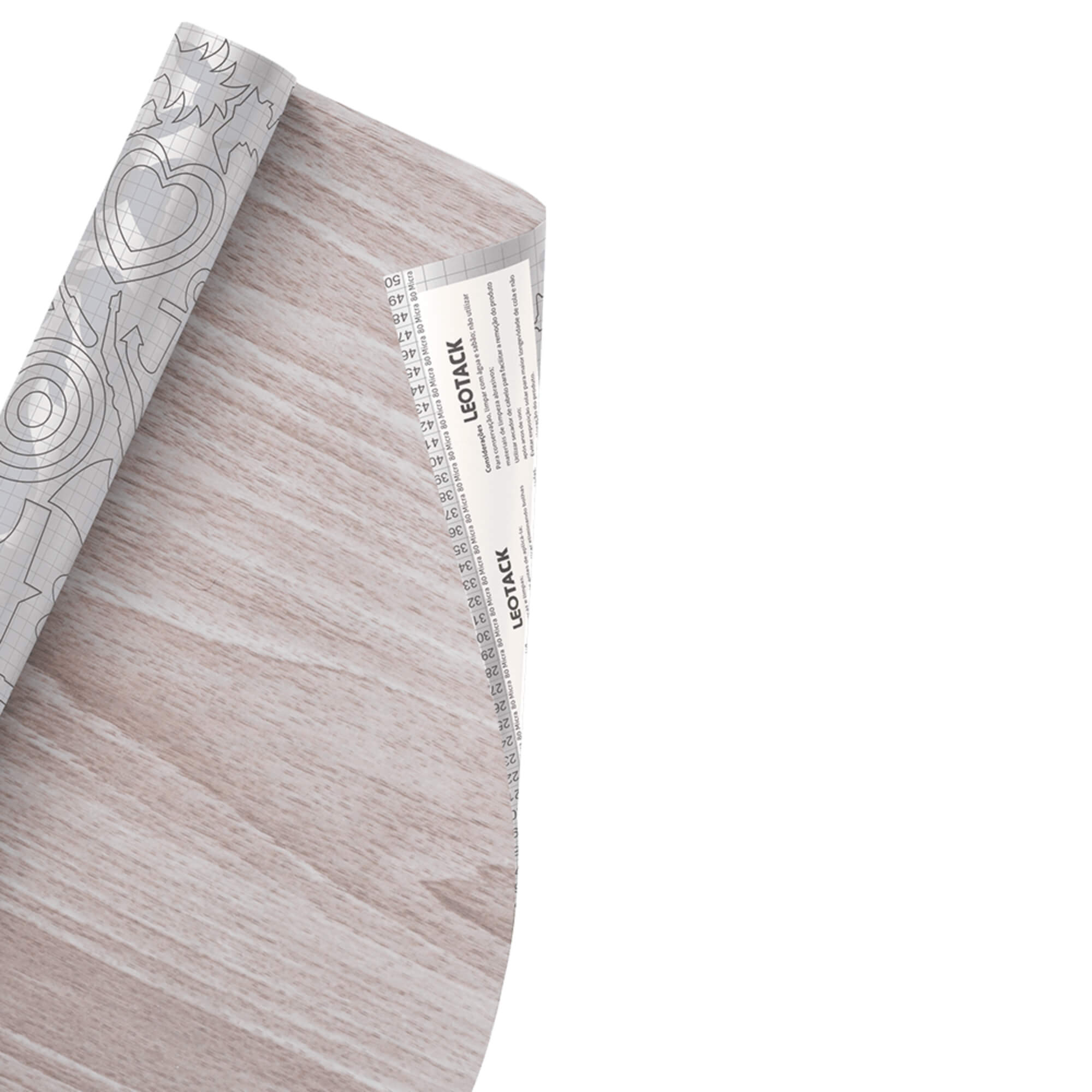 Plástico Adesivo para Decoração Leotack Madeira Moderna 45CM X 5M 80MIC Rolo Leonora - 79240