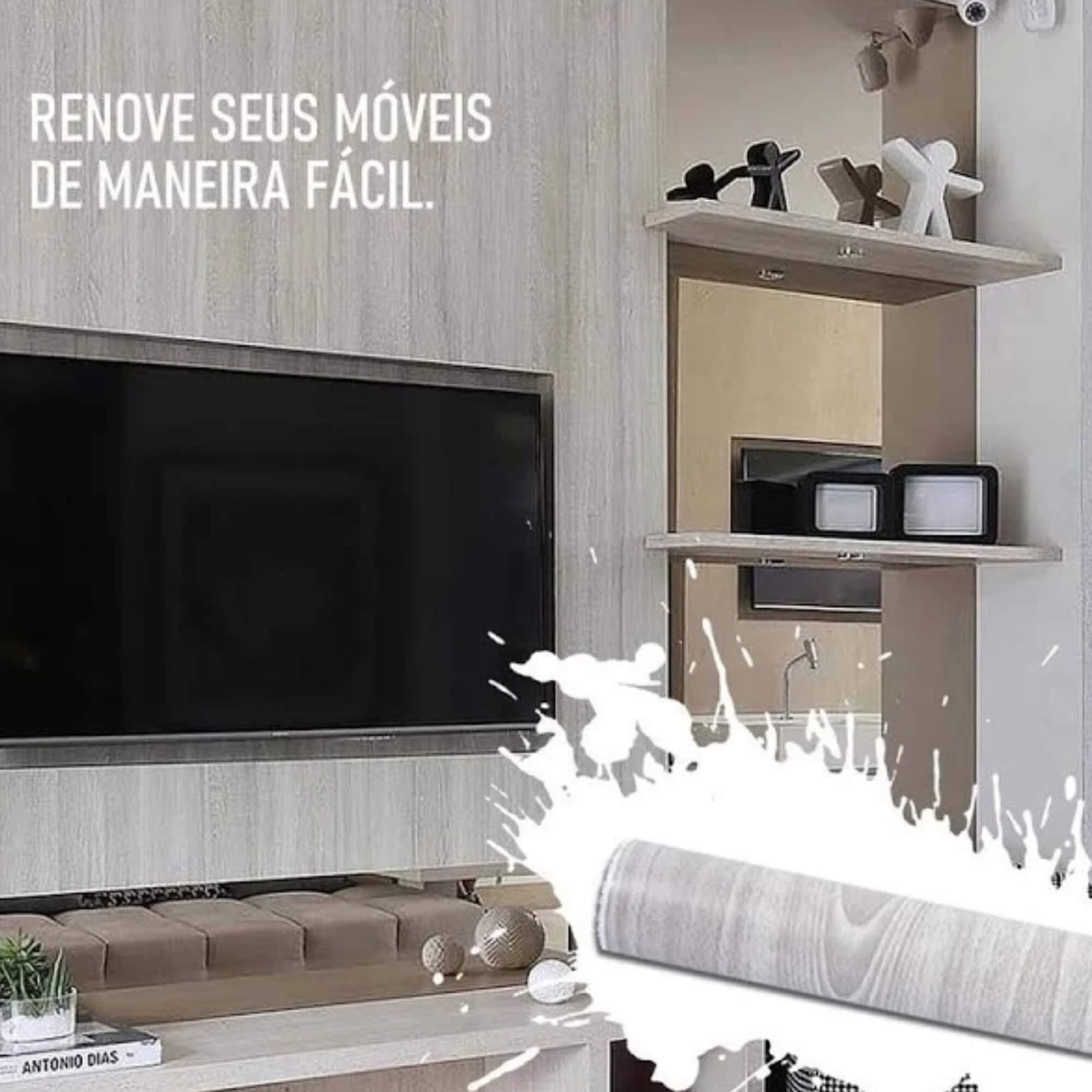 Plástico Adesivo para Decoração Leotack Madeira Moderna 45CM X 5M 80MIC Rolo Leonora - 79240