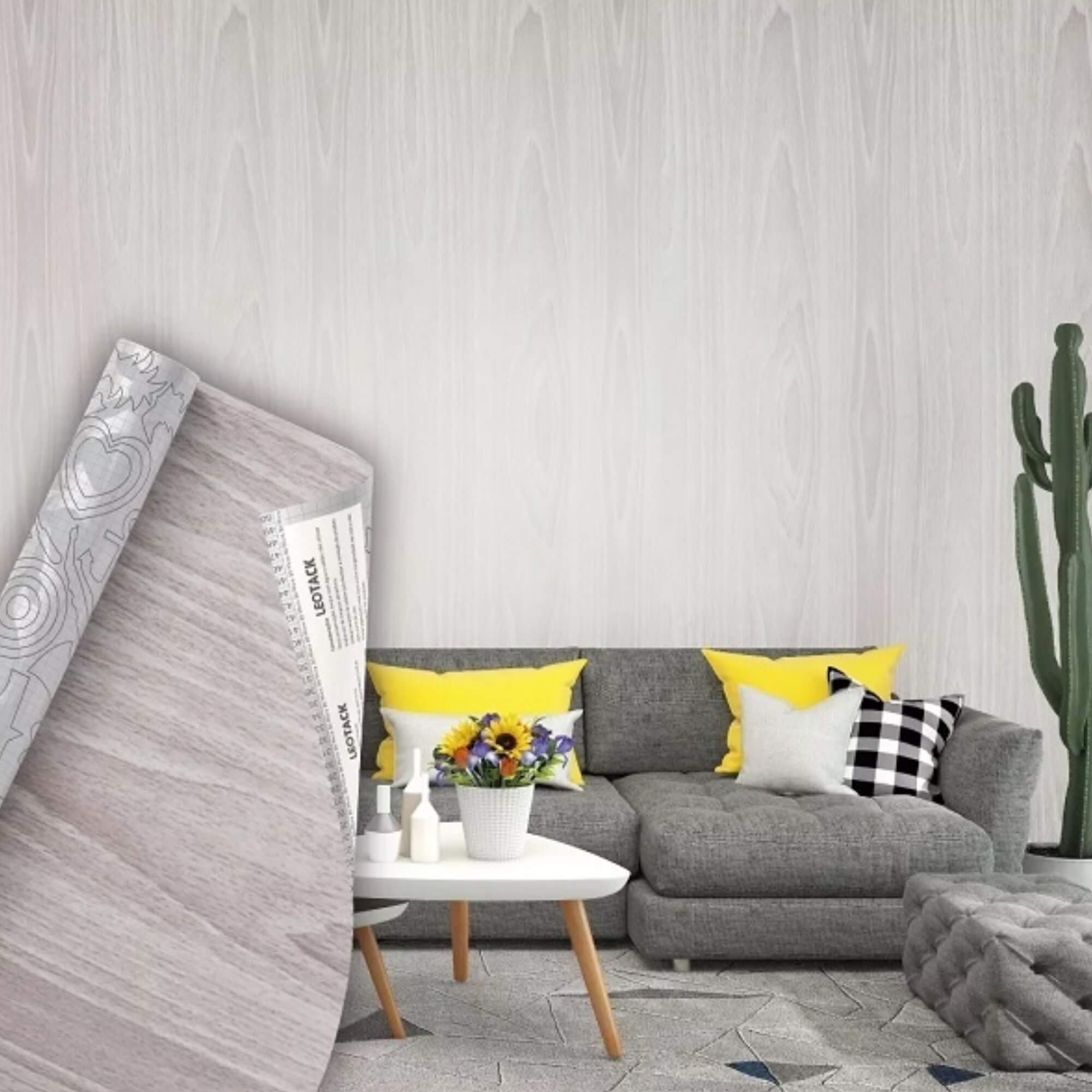 Plástico Adesivo para Decoração Leotack Madeira Moderna 45CM X 5M 80MIC Rolo Leonora - 79240