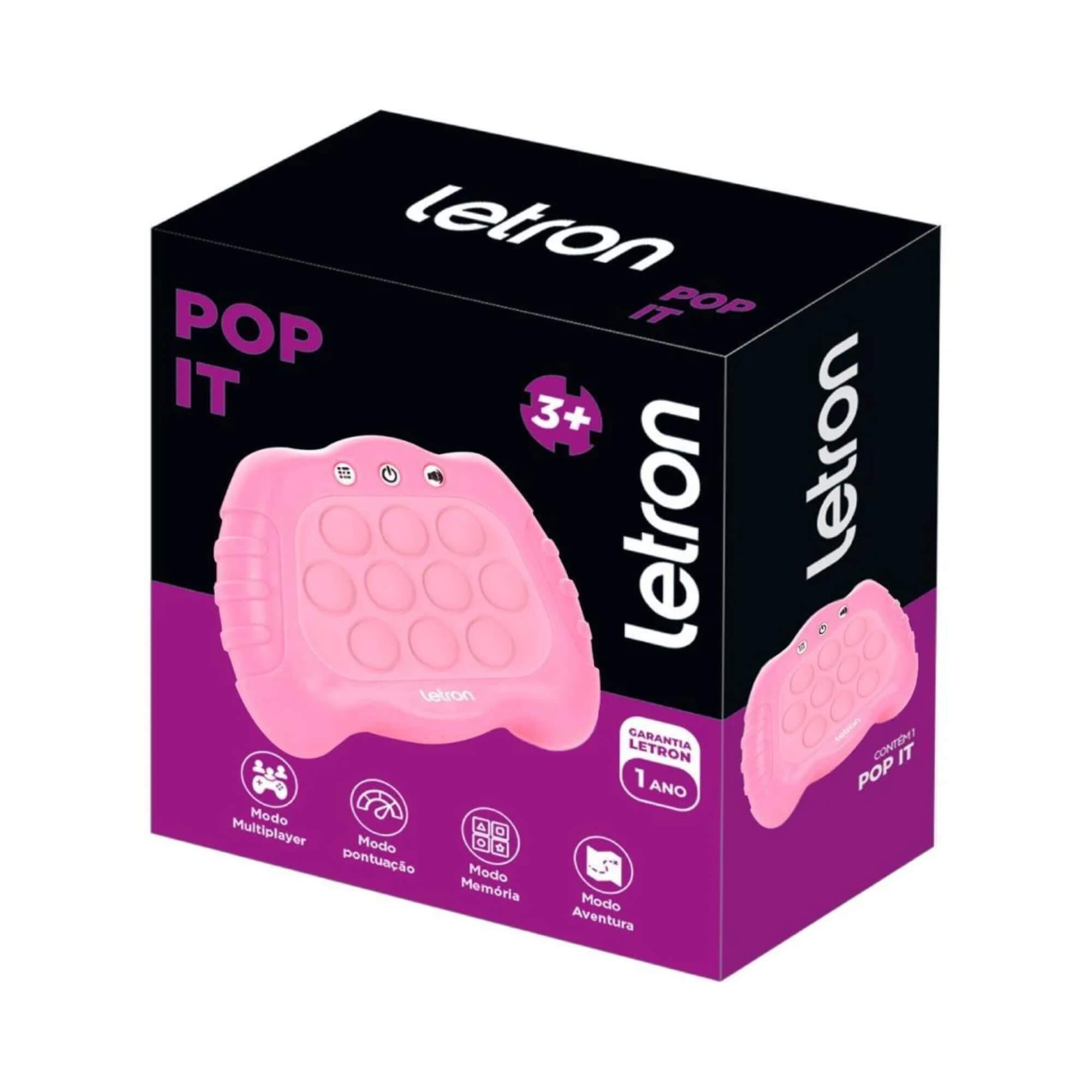 Jogo Pop it Rosa Letron - Brinquedo educativo com ativação sensorial Leo&Leo Leonora - 91901