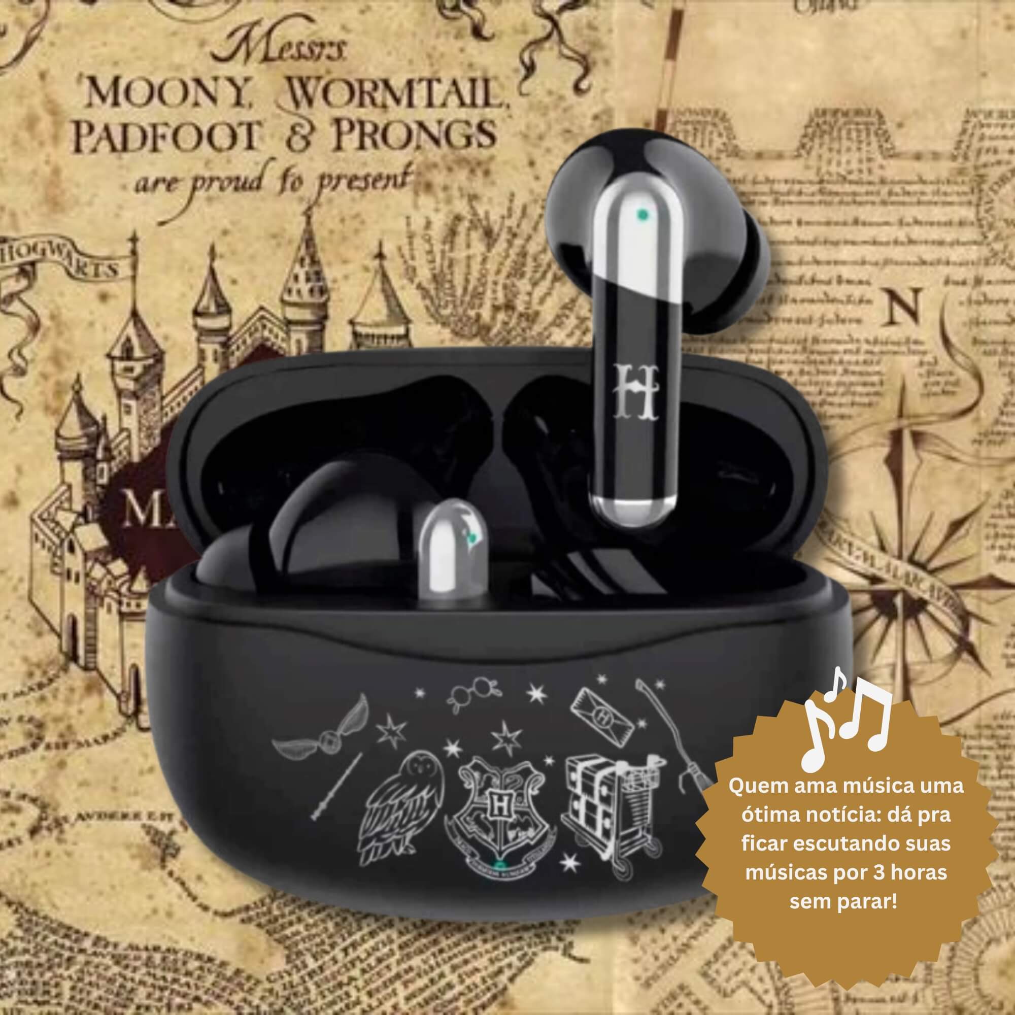 Fone Sem Fio Harry Potter Estereo Earbuds Case Carregador Bluetooth Letron Leonora - 94429