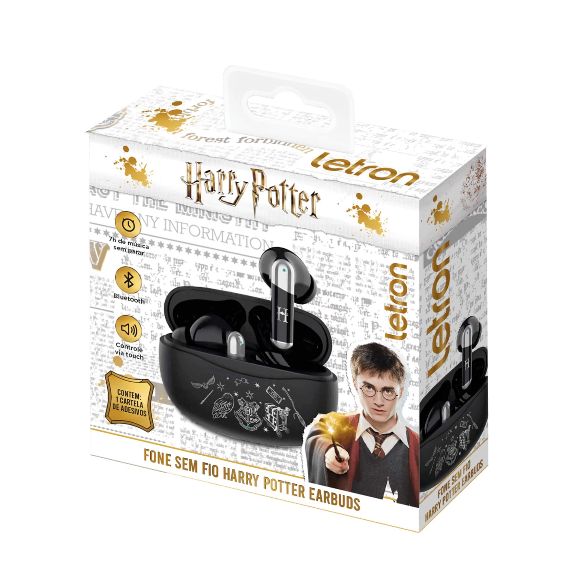 Fone Sem Fio Harry Potter Estereo Earbuds Case Carregador Bluetooth Letron Leonora - 94429
