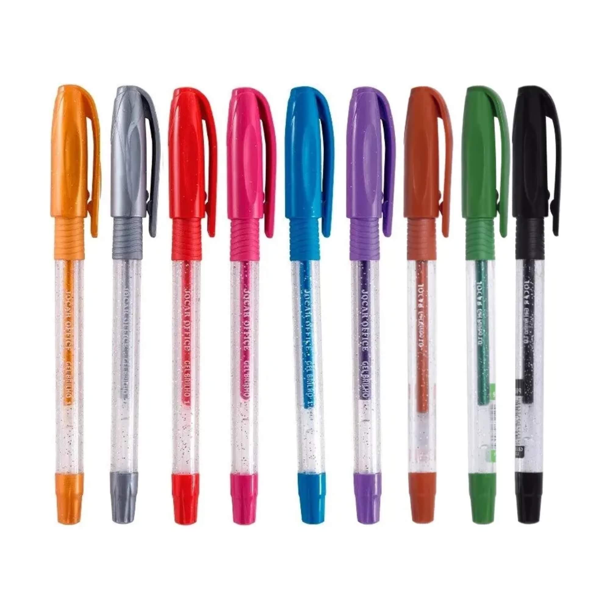 Caneta Esferográfica Gel Brilho Ponta Media 1.0Mm 9 Cores Display c/ 60 unidades Leonora - 97346