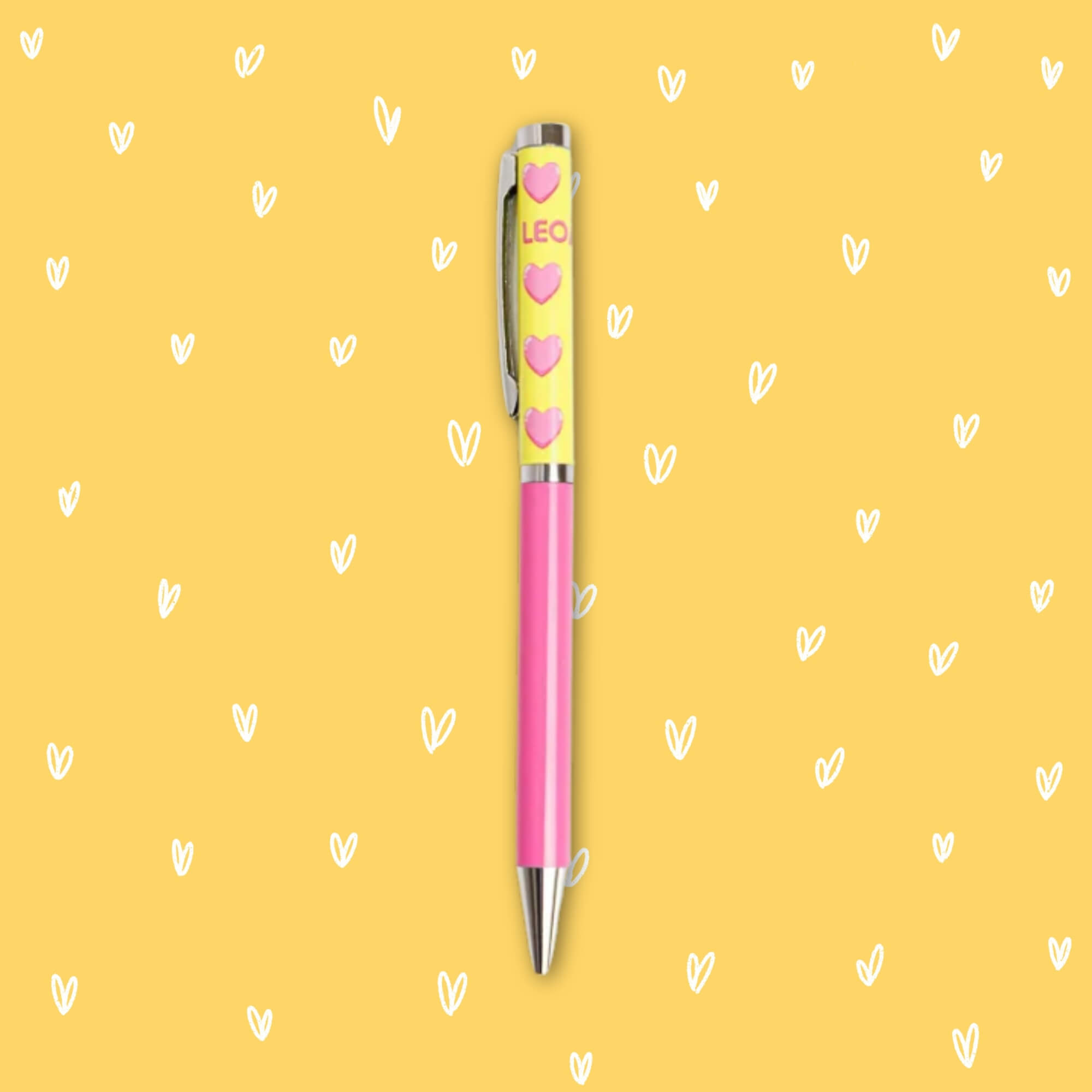 Caneta Coração Pink Vibes - Tinta Azul Caixa com 1 unidade Leoarte Leo&Leo Leonora - 97912