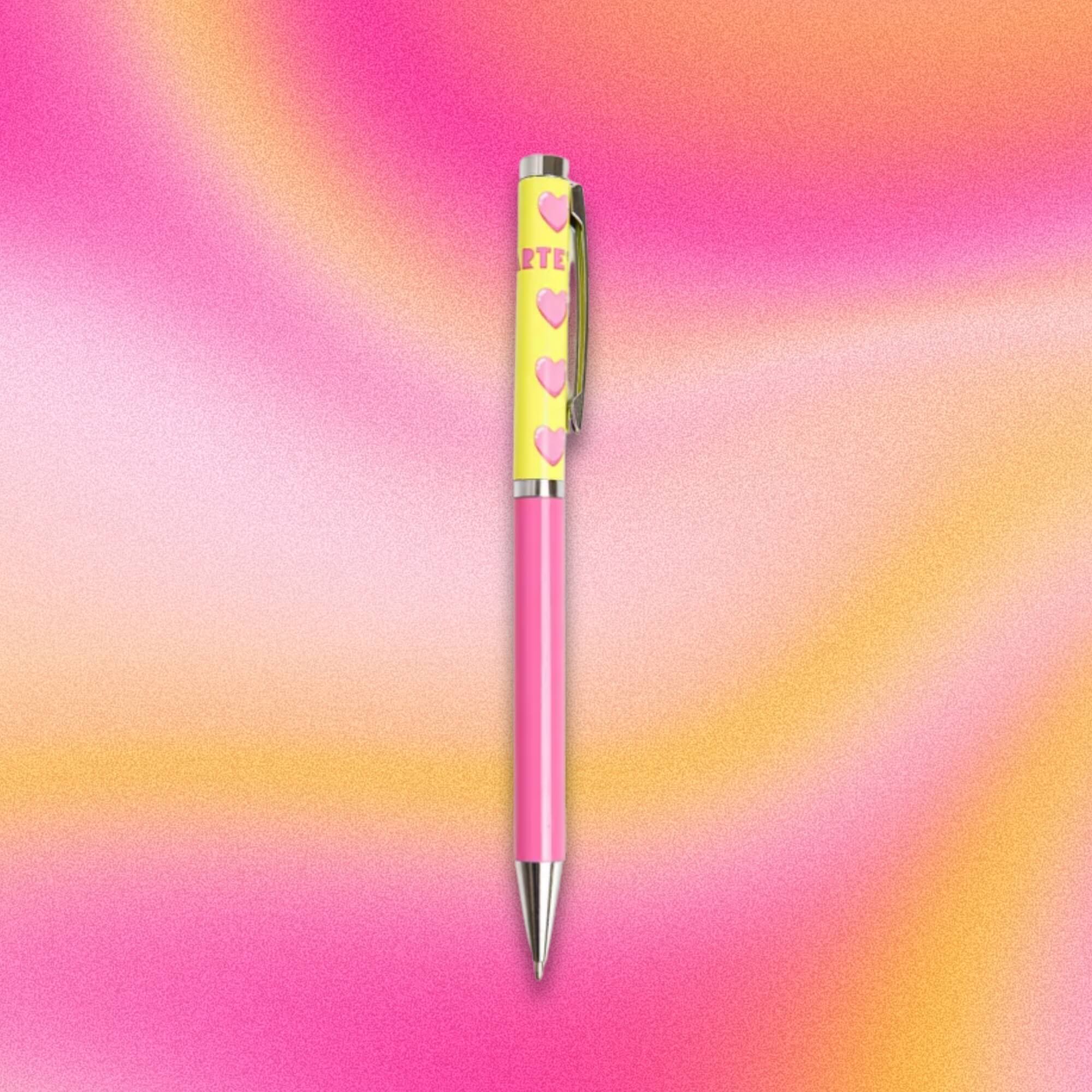 Caneta Coração Pink Vibes - Tinta Azul Caixa com 1 unidade Leoarte Leo&Leo Leonora - 97912