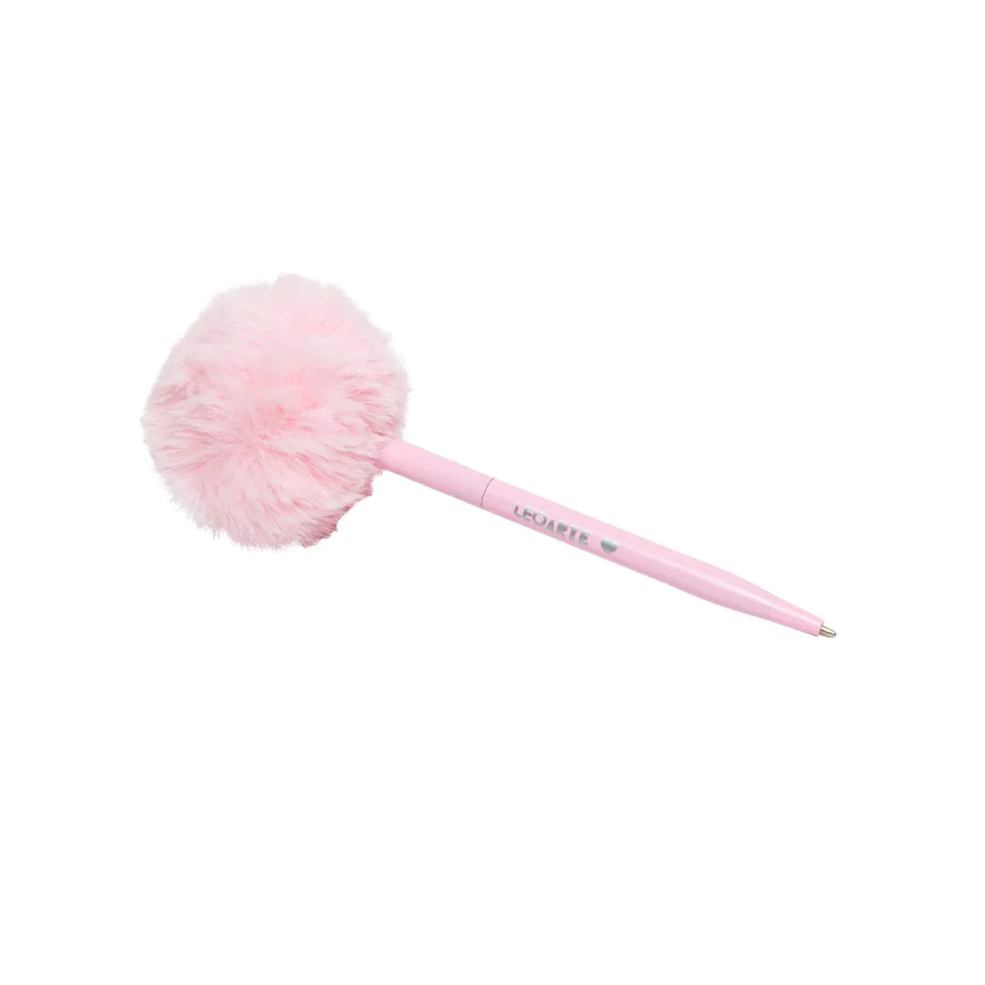 Caneta Esferográfica Pompom Pink Vibes - Tinta Preta Display C/ 12 unidades Leoarte Leonora - 97913