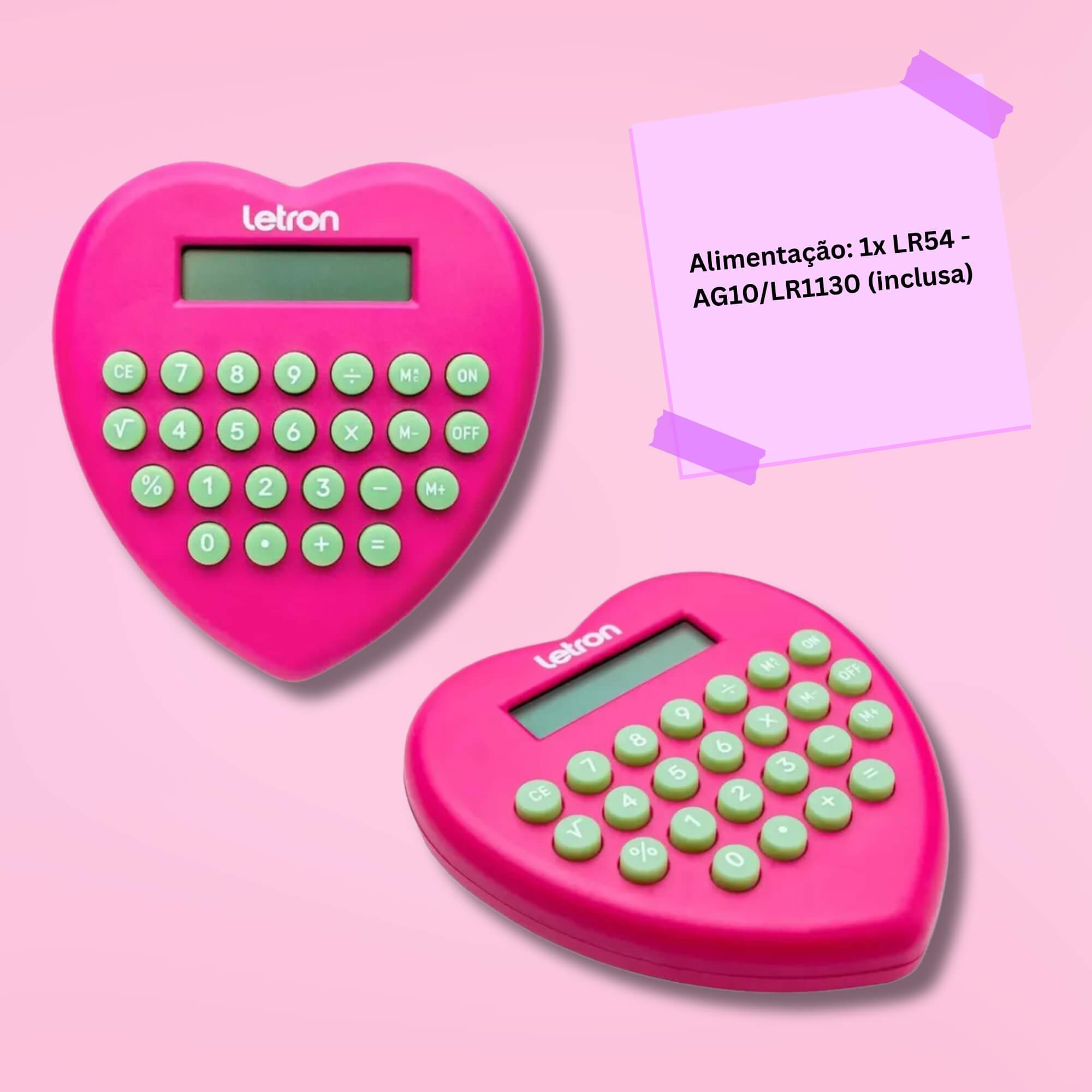 Calculadora 8 Dígitos Coração Rosa Letron Leo&Leo Leonora - 99339
