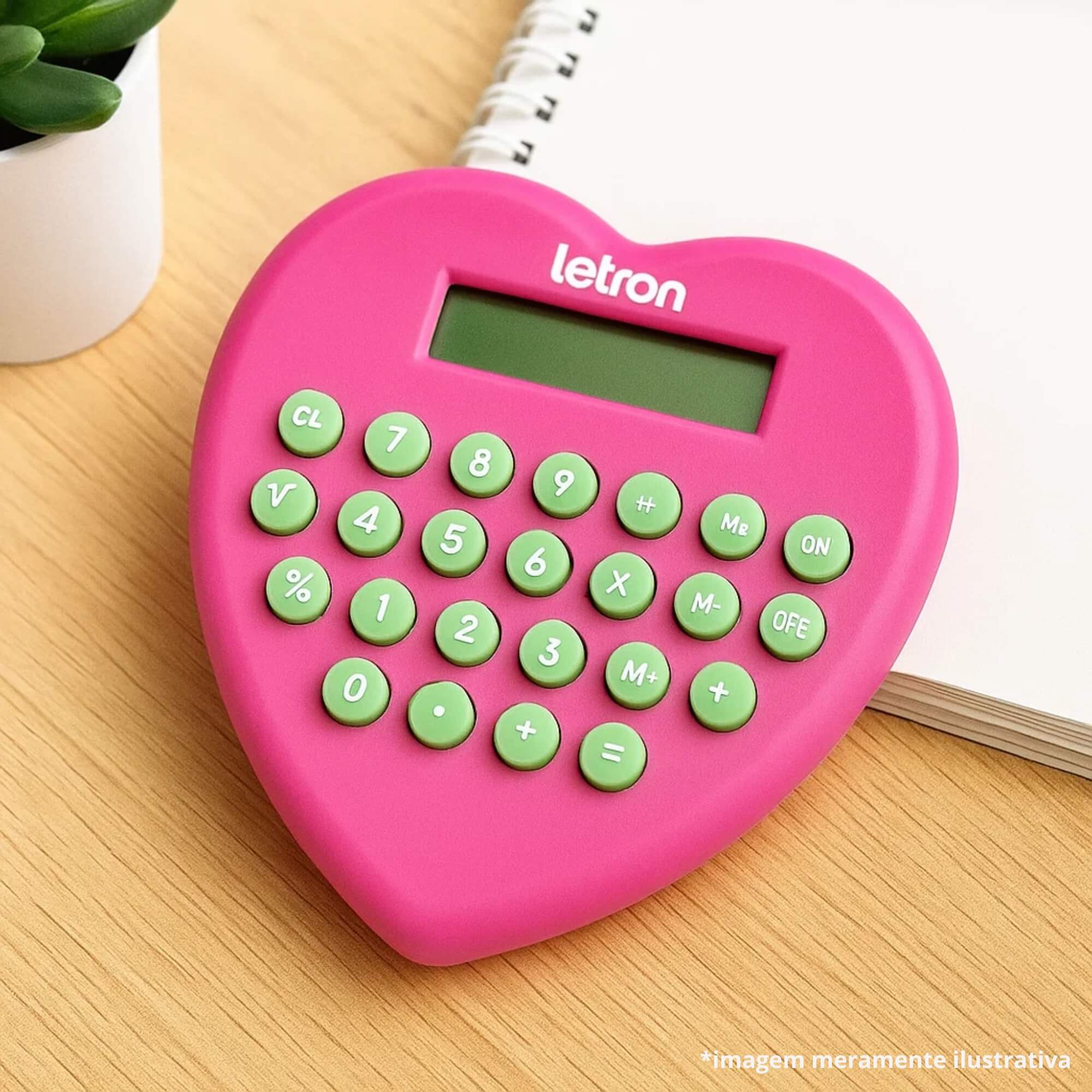 Calculadora 8 Dígitos Coração Rosa Letron Leo&Leo Leonora - 99339