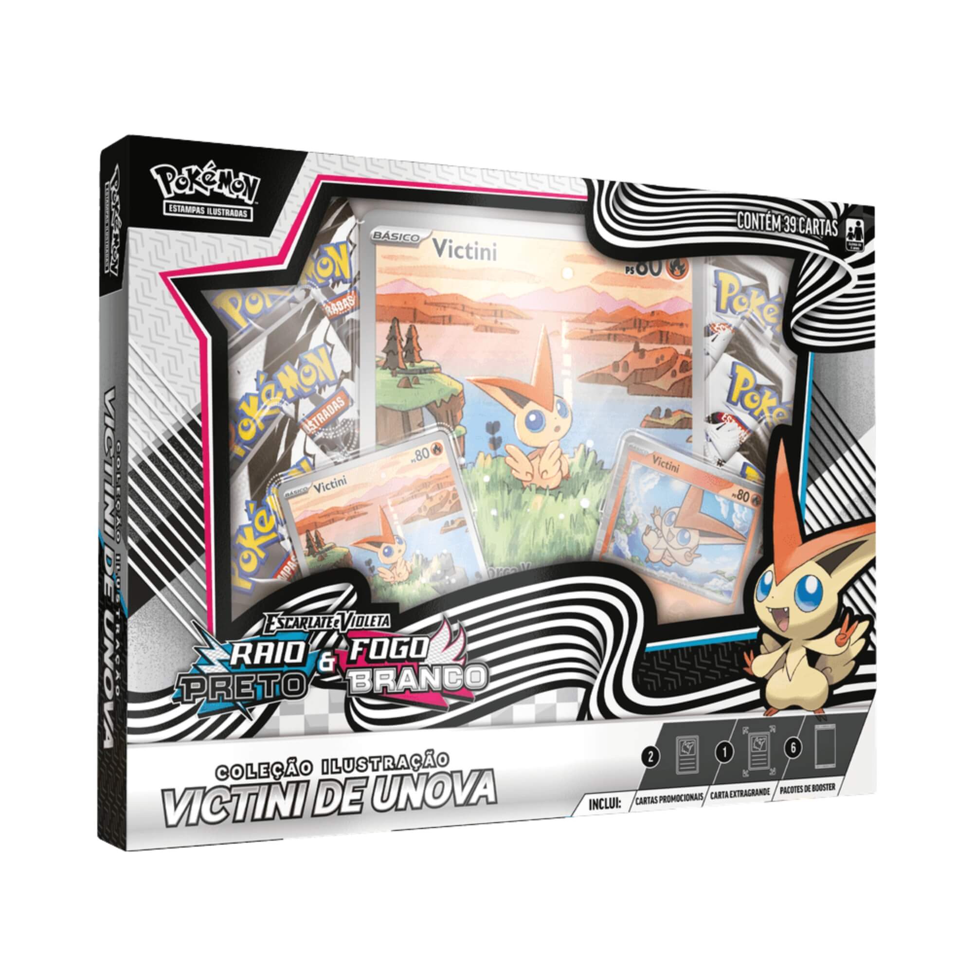 Box Pokémon EV10.5 Fogo Branco e Raio Preto Victini de Unova Copag - 35909