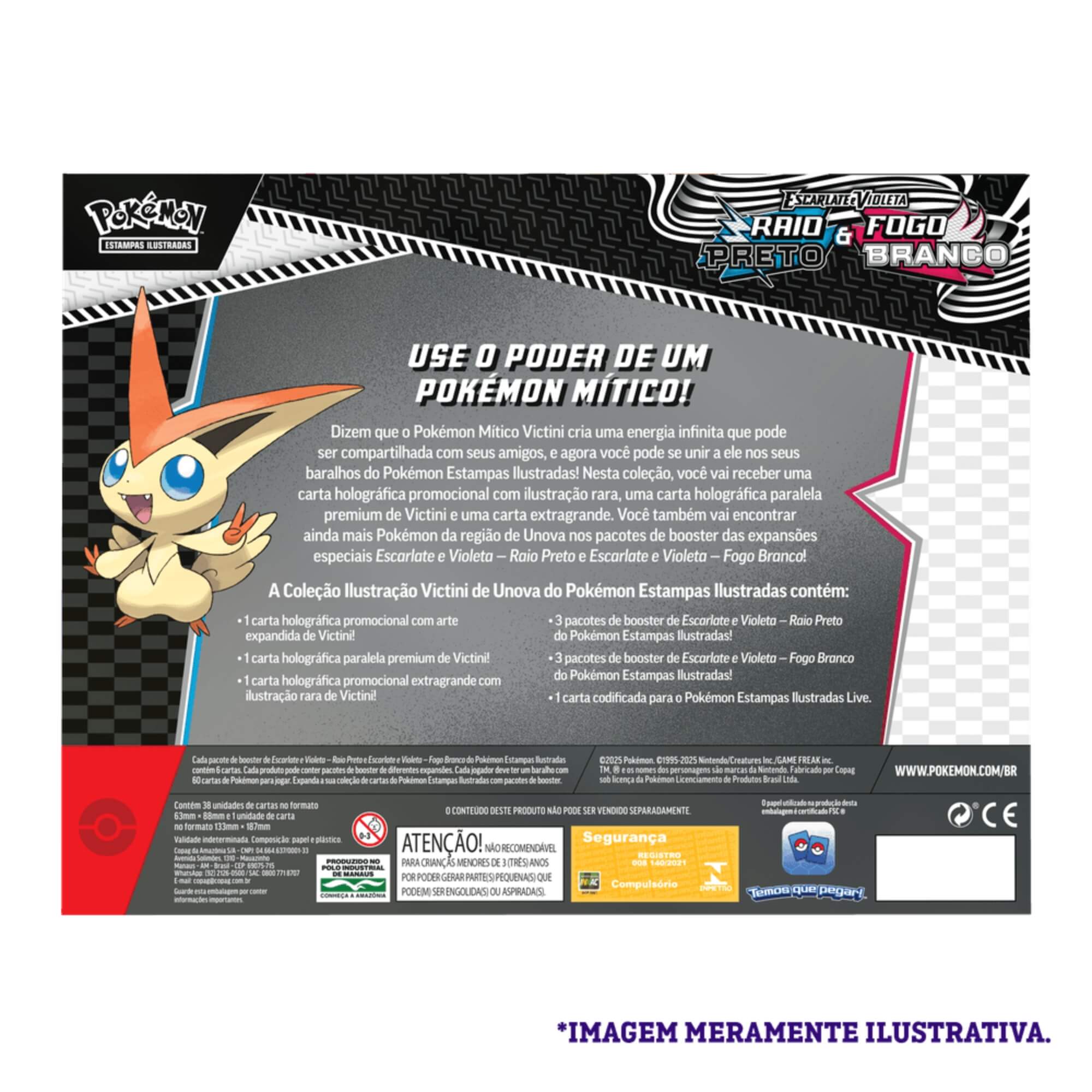 Box Pokémon EV10.5 Fogo Branco e Raio Preto Victini de Unova Copag - 35909