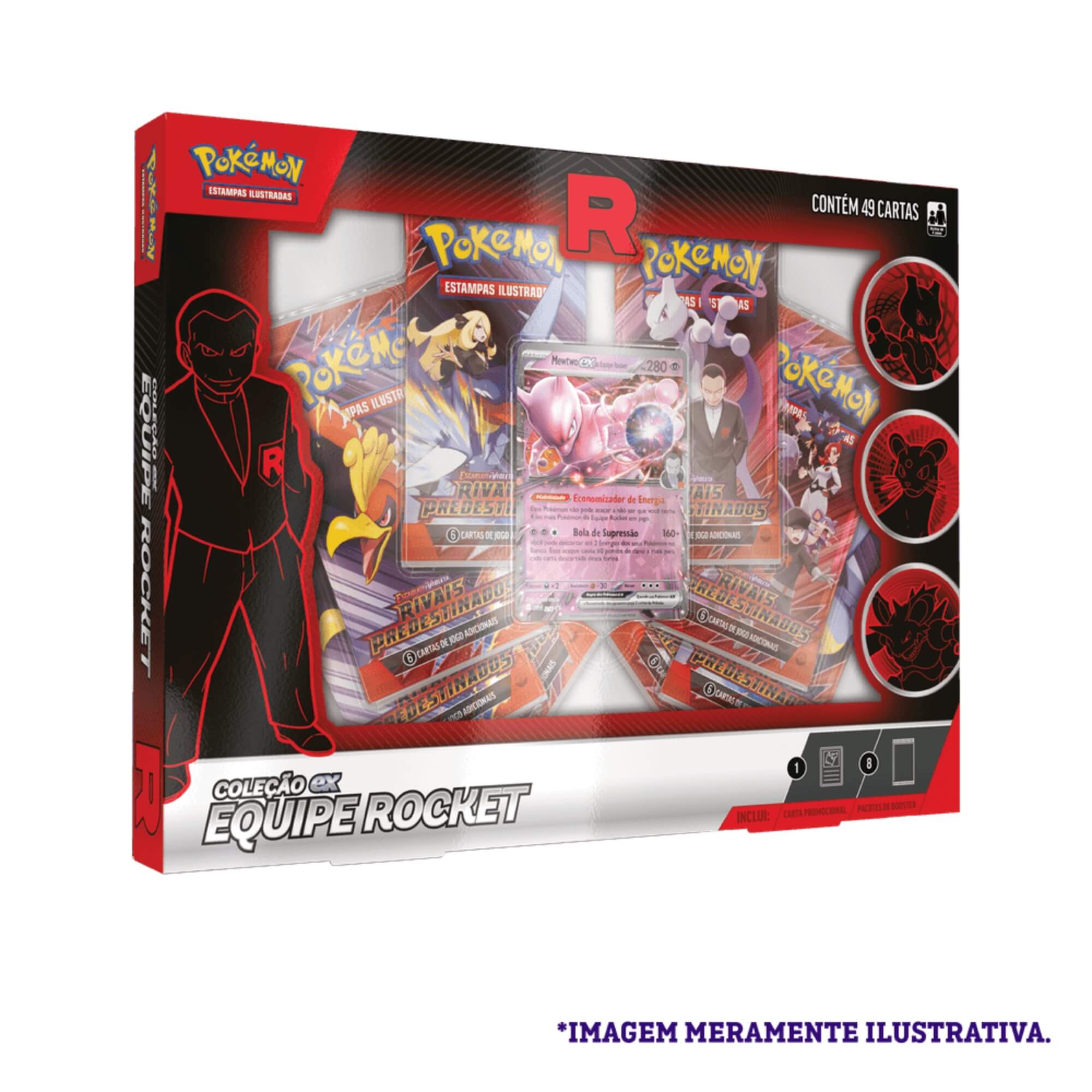 Pokemon 3x Box Coleção EX Equipe Rocket - Nidoking, Persian e Mewtwo Copag - 35880