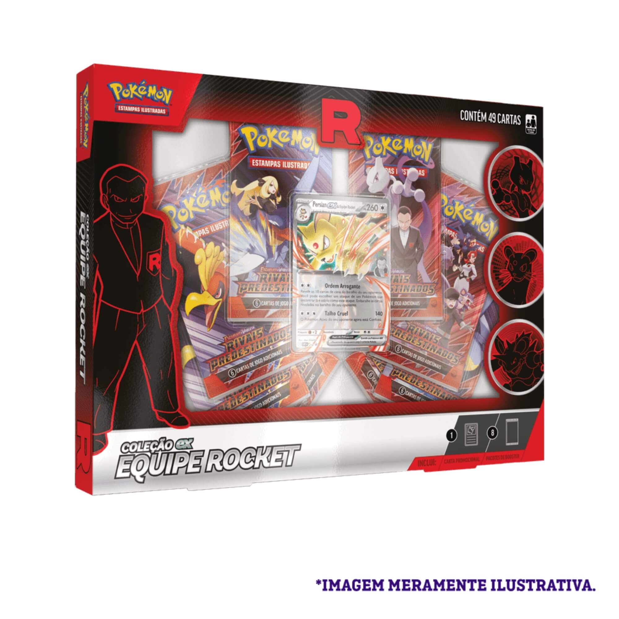 Pokemon 3x Box Coleção EX Equipe Rocket - Nidoking, Persian e Mewtwo Copag - 35880