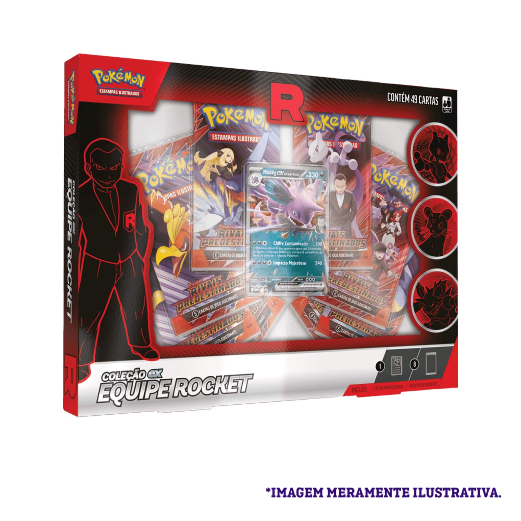 Pokemon 3x Box Coleção EX Equipe Rocket - Nidoking, Persian e Mewtwo Copag - 35880