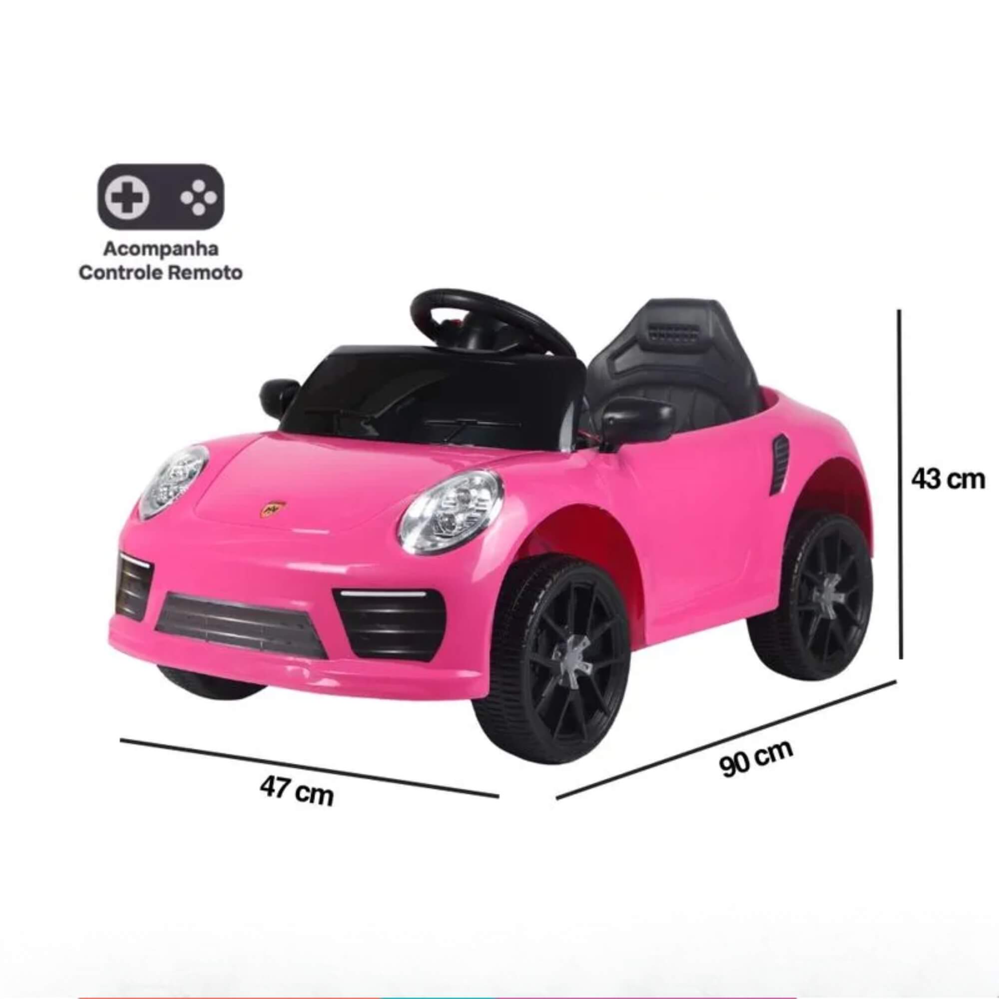 Carro Elétrico Infantil Compact Rosa 6v c/ Controle Remoto Zippy Toys - 11512