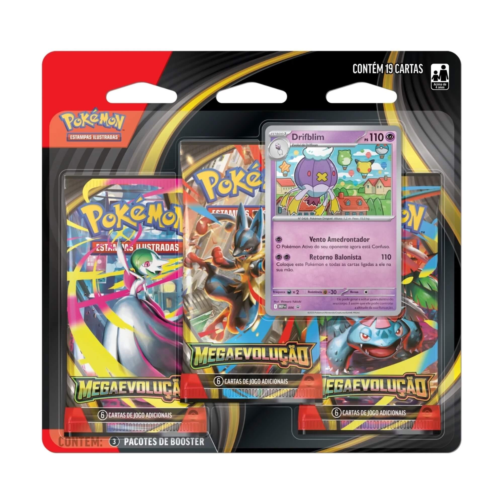 Pokemon Blister Triplo Megaevolução Drifblim e Drifloon Copag - 35657