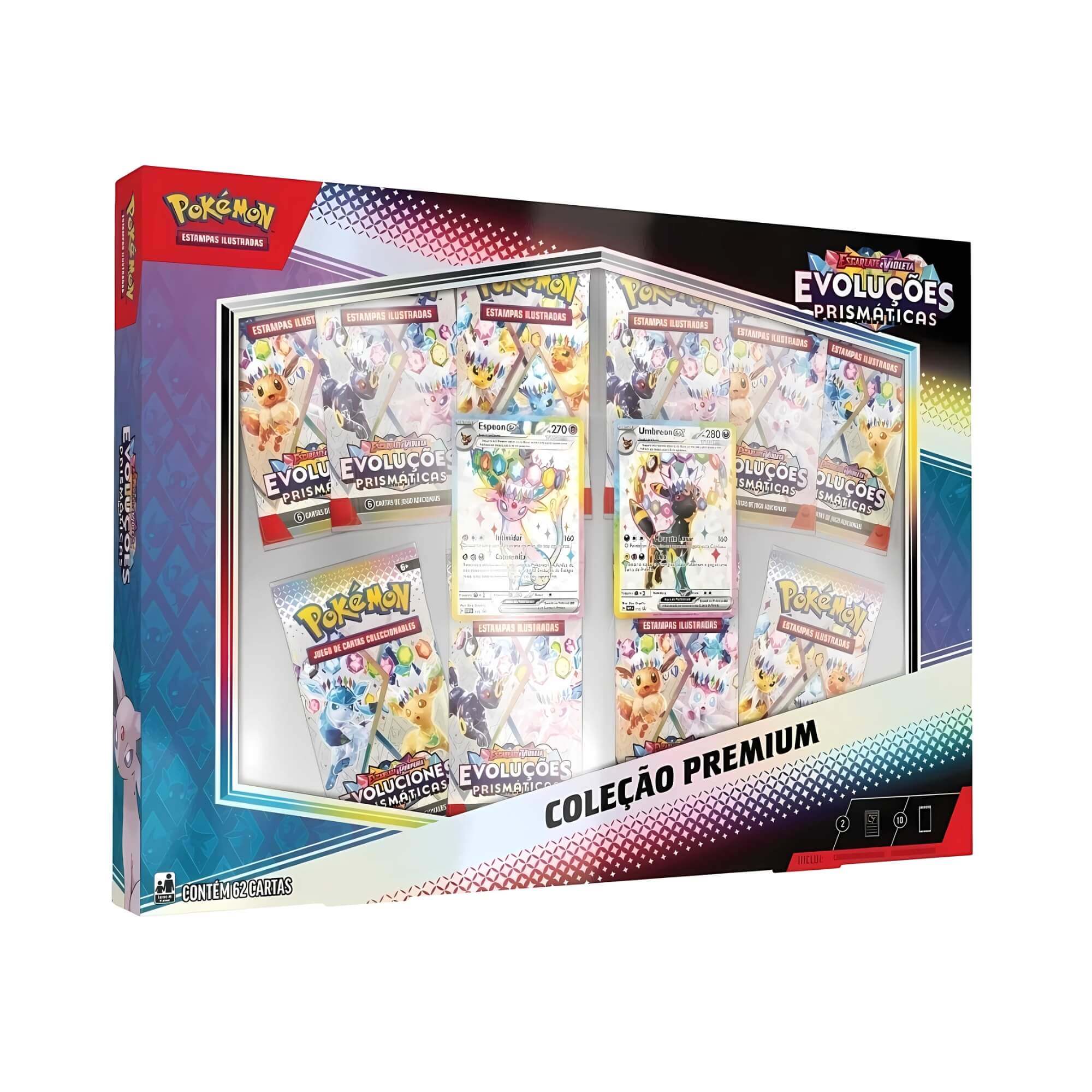 Box Pokemon Coleção Premium Evoluções Prismáticas EV8.5 Copag - 35260