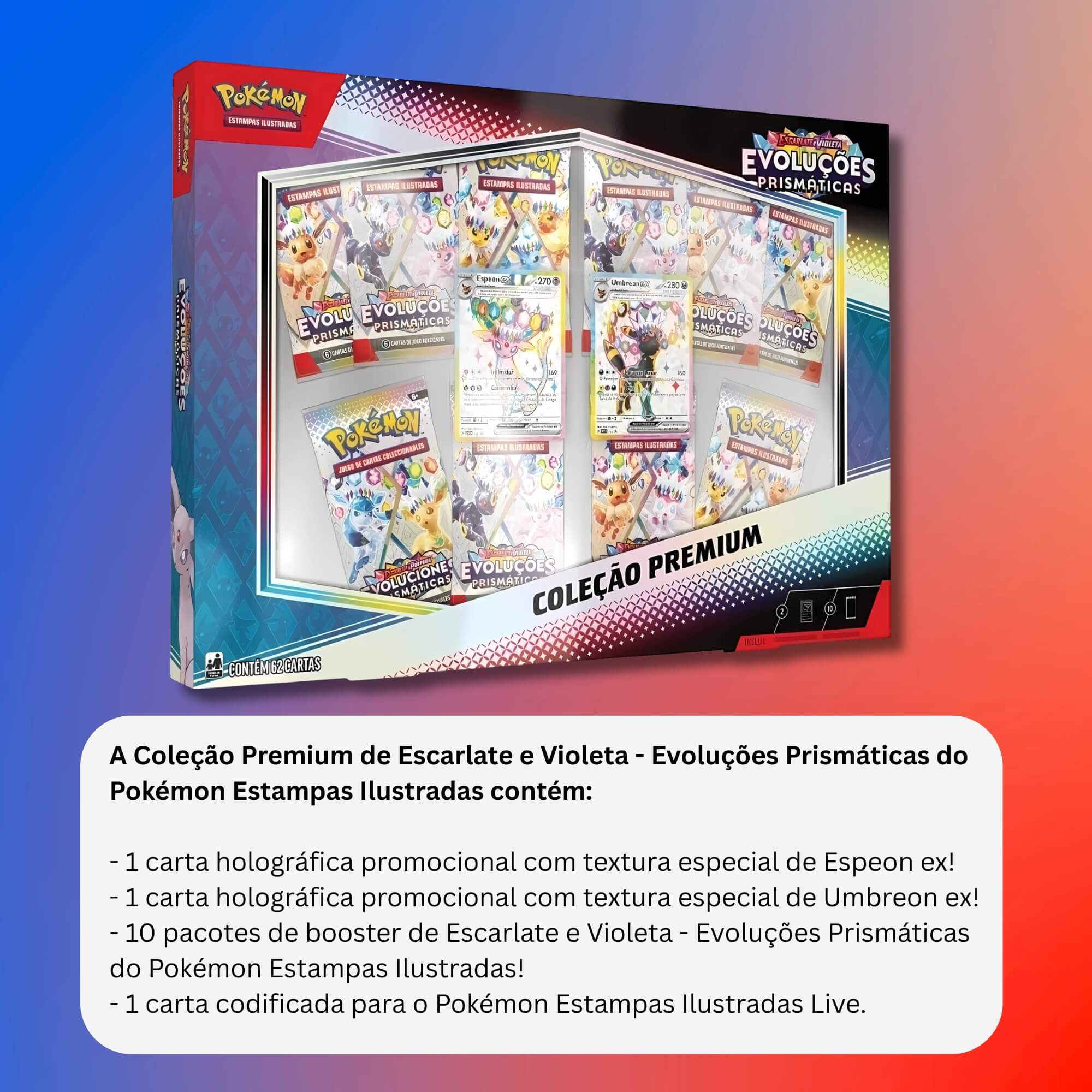 Box Pokemon Coleção Premium Evoluções Prismáticas EV8.5 Copag - 35260