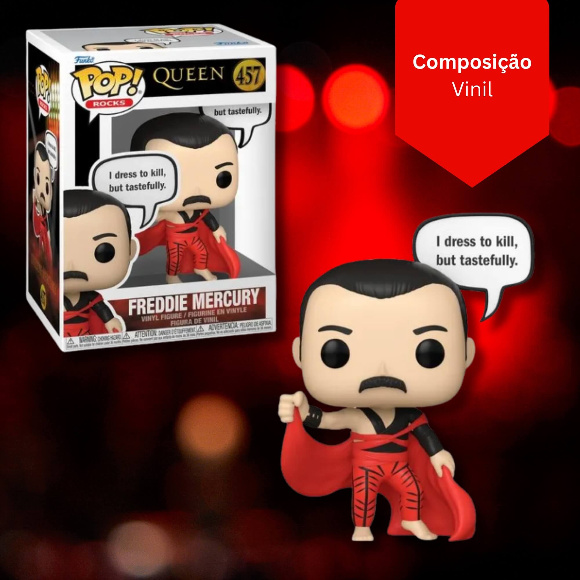 Boneco Funko Pop! Sayings - Freddie Mercury (I Dress to Kill) Candide - 12187