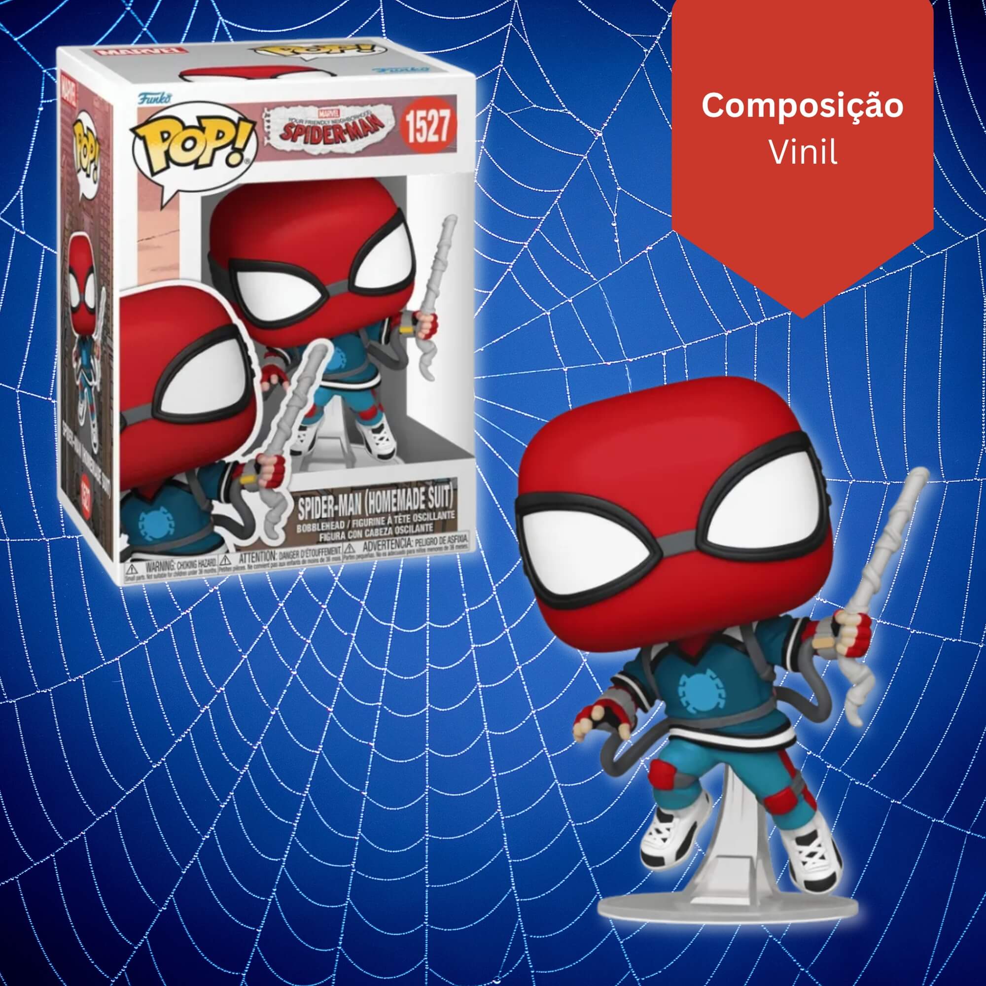 Boneco Funko Pop! Marvel Homem-Aranha Amigão da Vizinhança - Traje Caseiro Candide - 12509