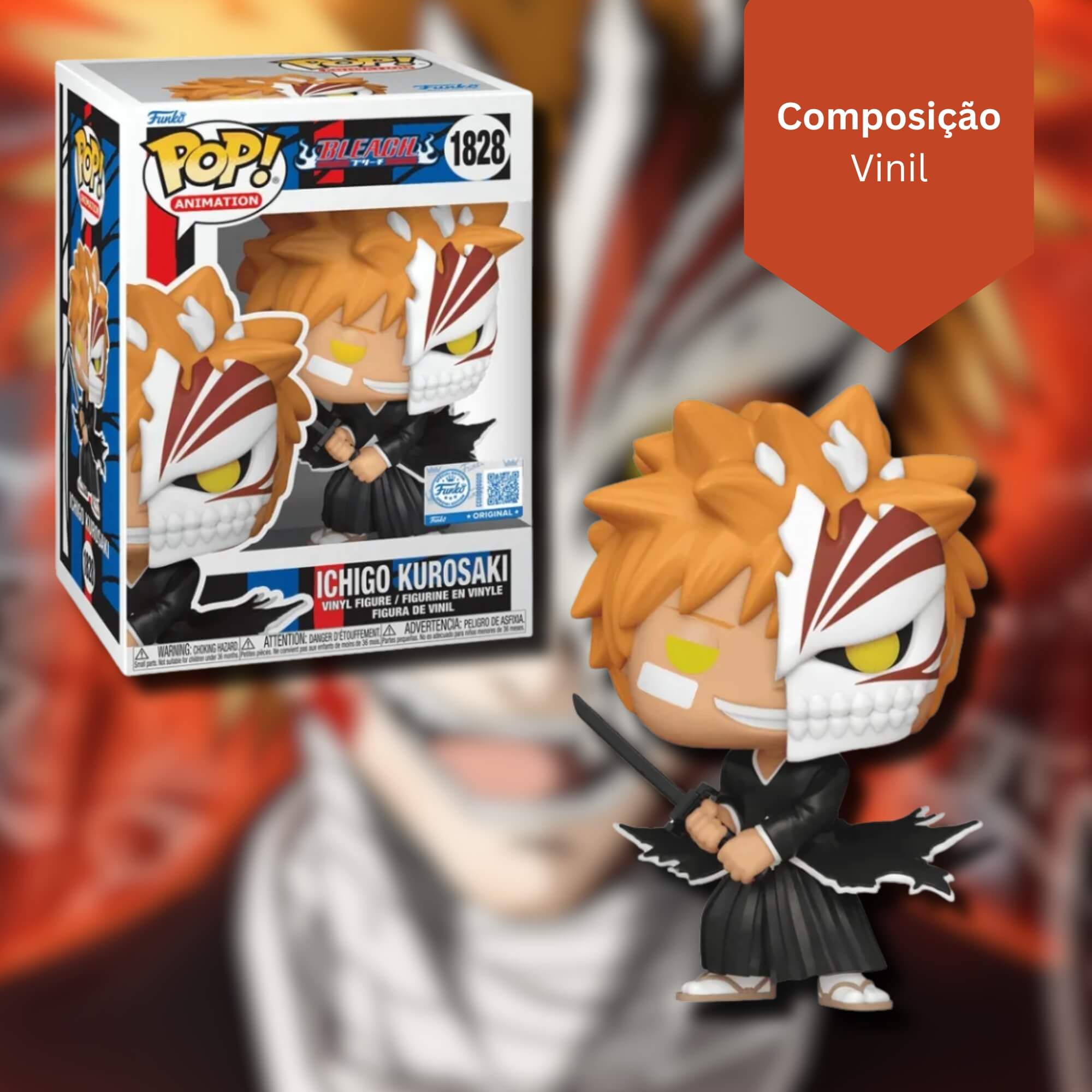Boneco Funko Pop! Bleach - Ichigo Meia Máscara de Hollow Candide - 12529