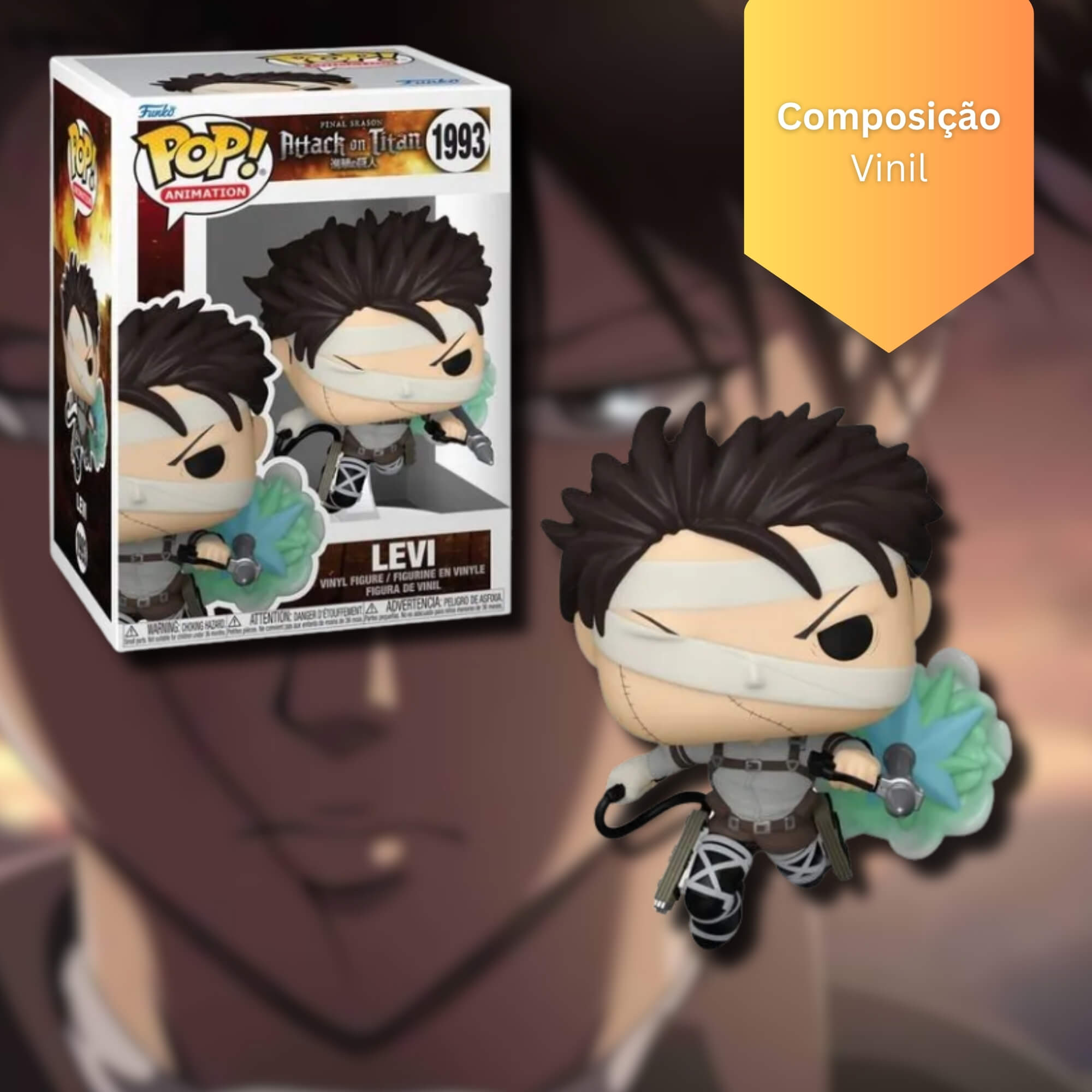 Boneco Funko Pop! Attack on Titan - Levi Candide - 12541