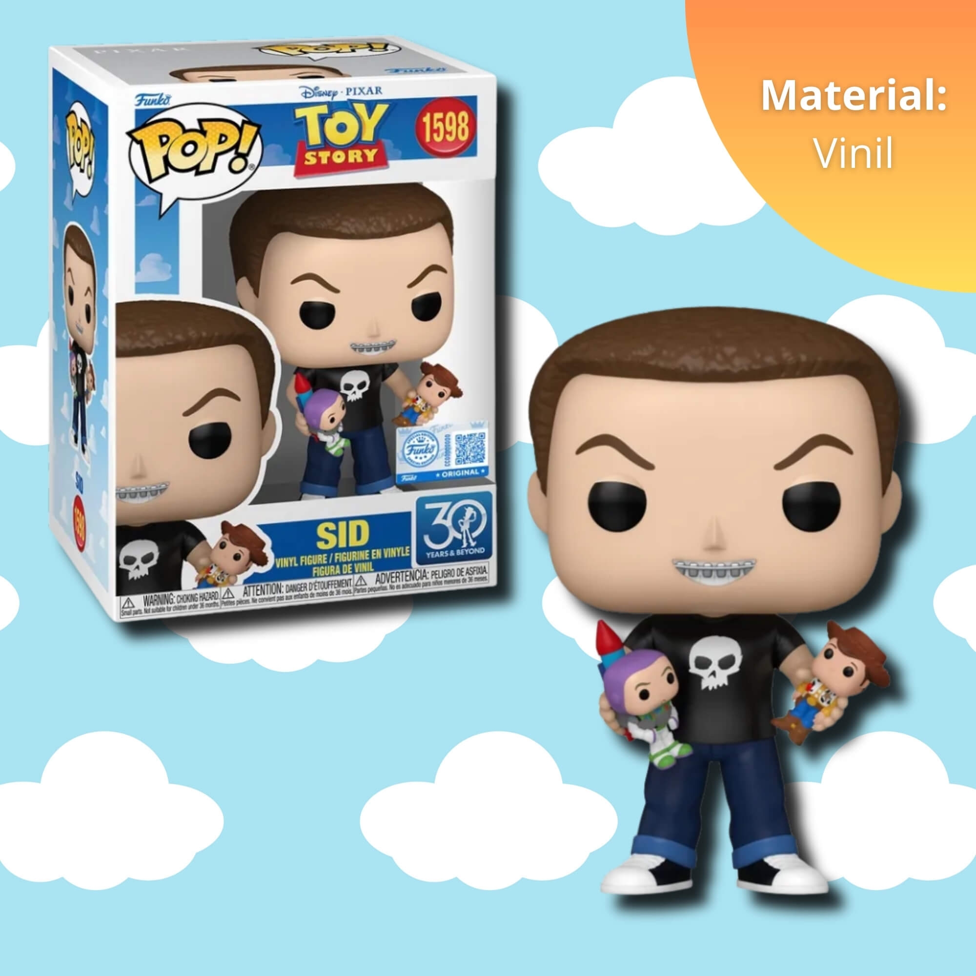 Boneco Funko Pop! Disney Toy Story 30 anos - Sid Candide - 12606