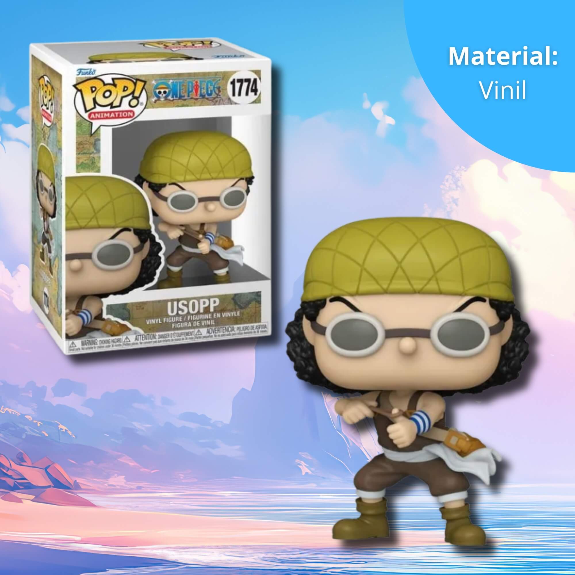 Boneco Funko Pop! One Piece - Usopp com Estilingue Candide - 11846