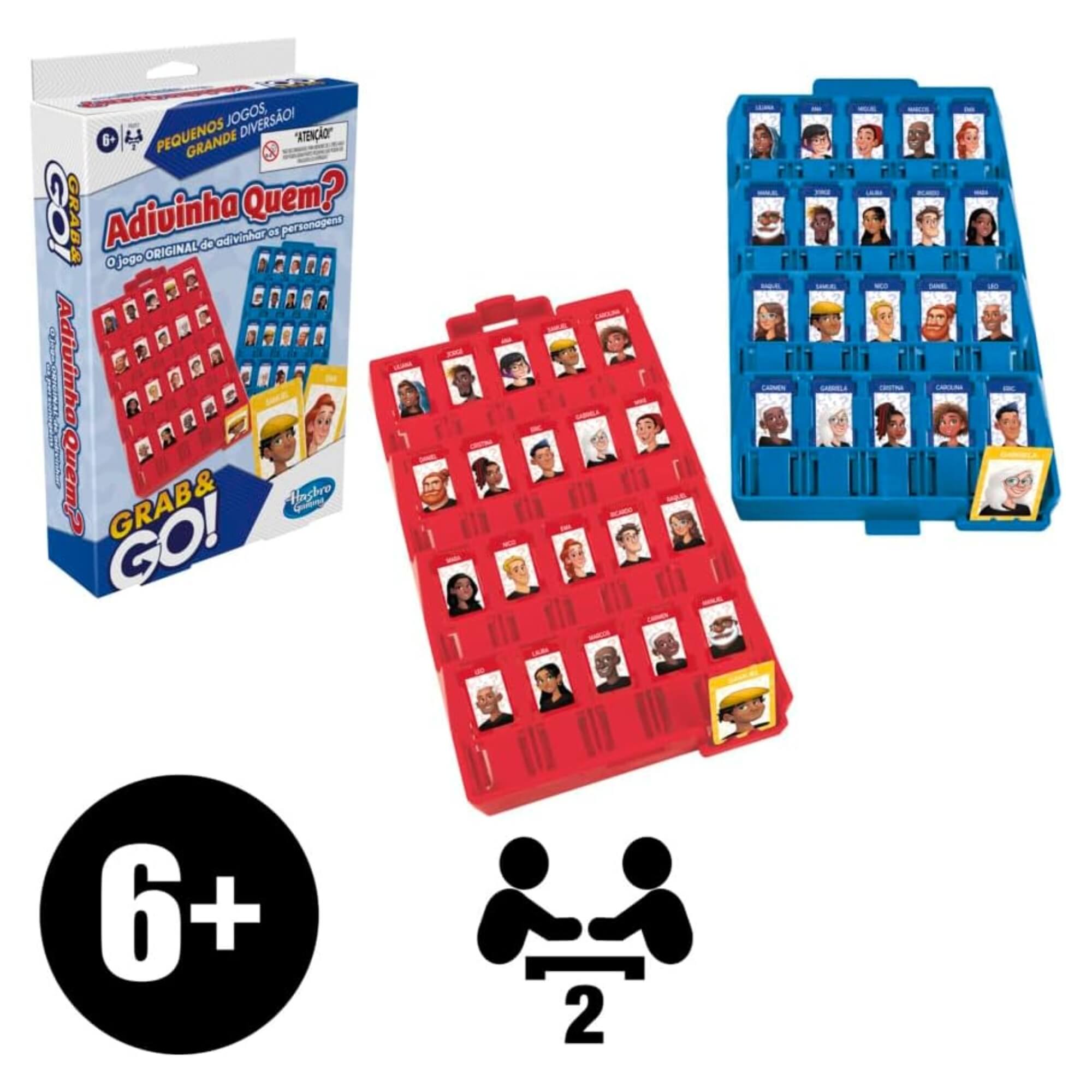 Jogo Adivinha Quem? Grab & Go 2 Jogadores Hasbro - 18585