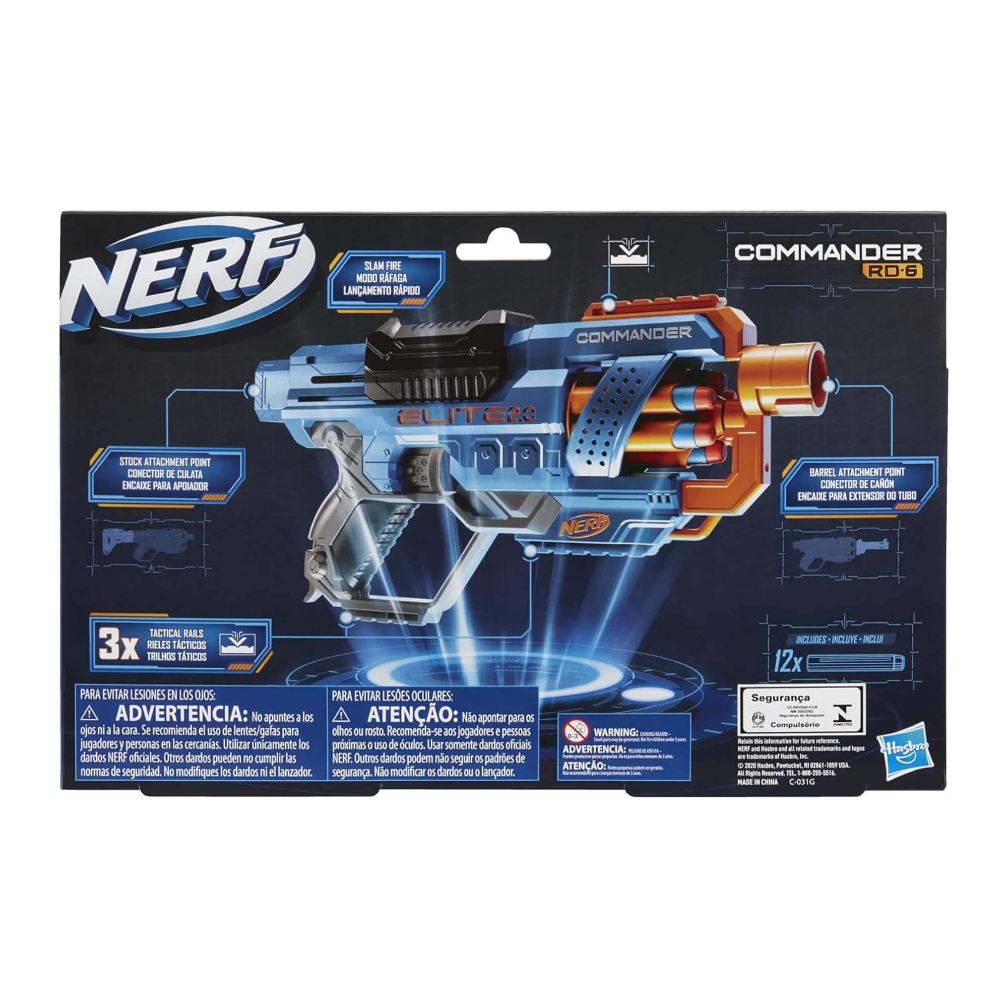 Brinquedo Infantil Lançador de Dardos Nerf Elite 2.0 Comander Hasbro - 15150
