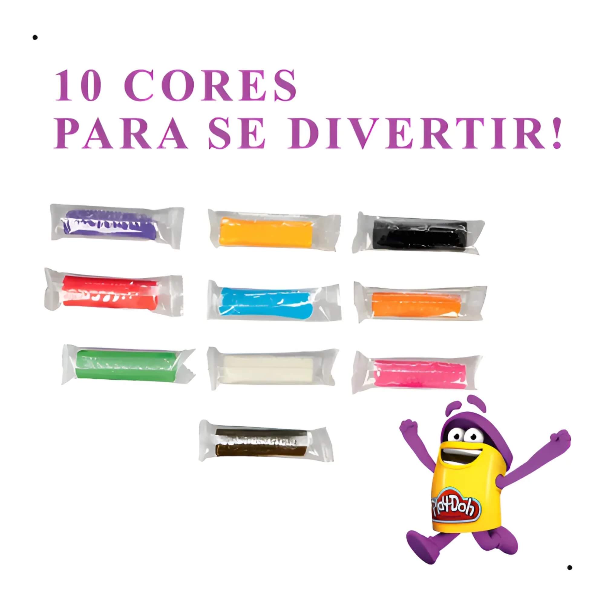 Brinquedo Infantil Play-Doh Kit de 10 Cores Básicas de Massinha de Modelar Hasbro - 18951