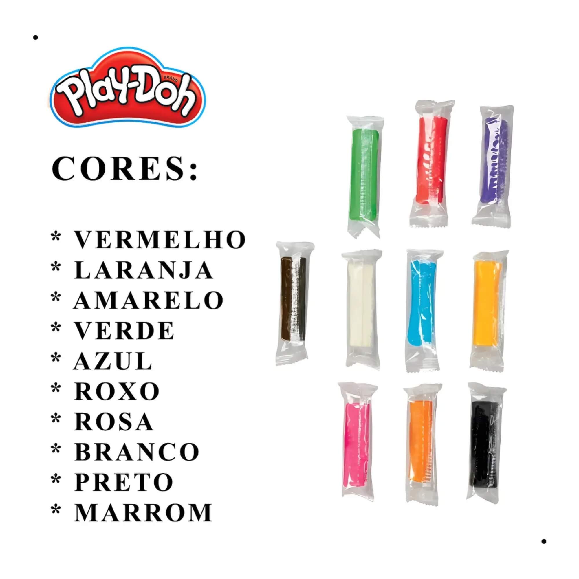 Brinquedo Infantil Play-Doh Kit de 10 Cores Básicas de Massinha de Modelar Hasbro - 18951