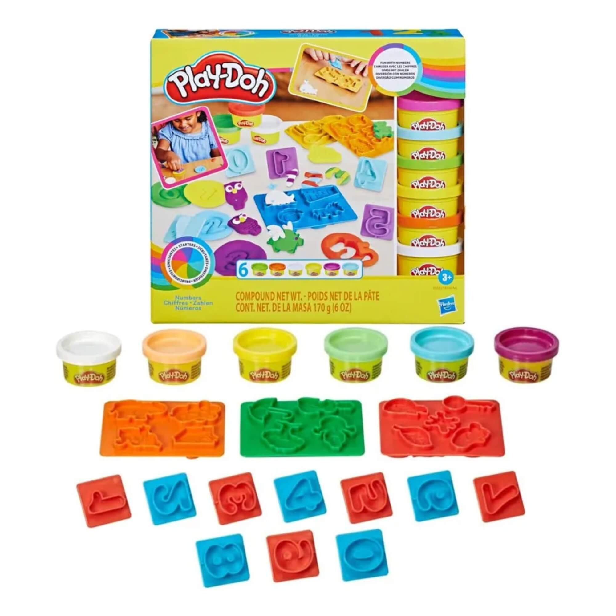 Brinquedo Infantil Play-Doh Kit Inicial de Números com Acessórios e 6 Potes Hasbro - 18487