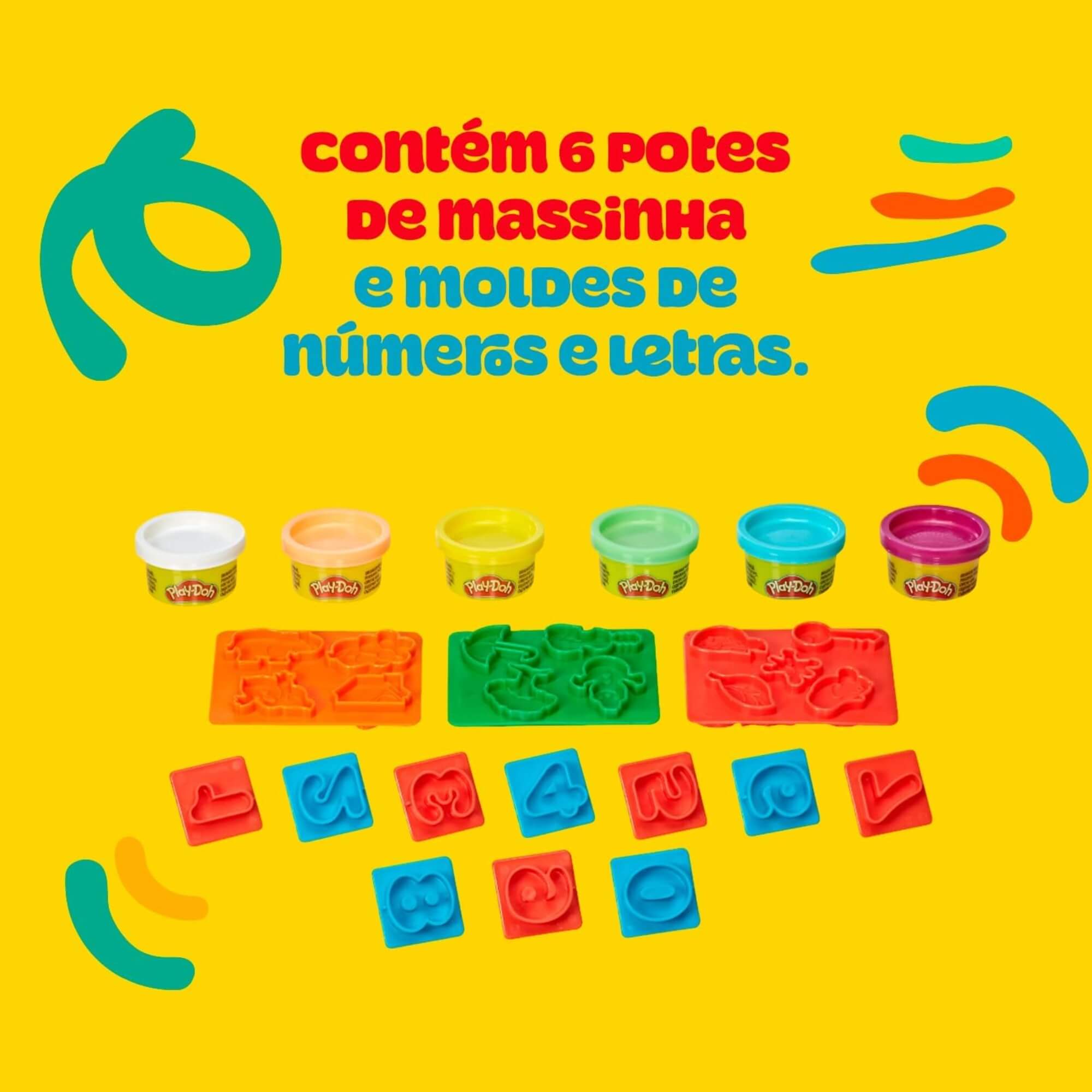Brinquedo Infantil Play-Doh Kit Inicial de Números com Acessórios e 6 Potes Hasbro - 18487