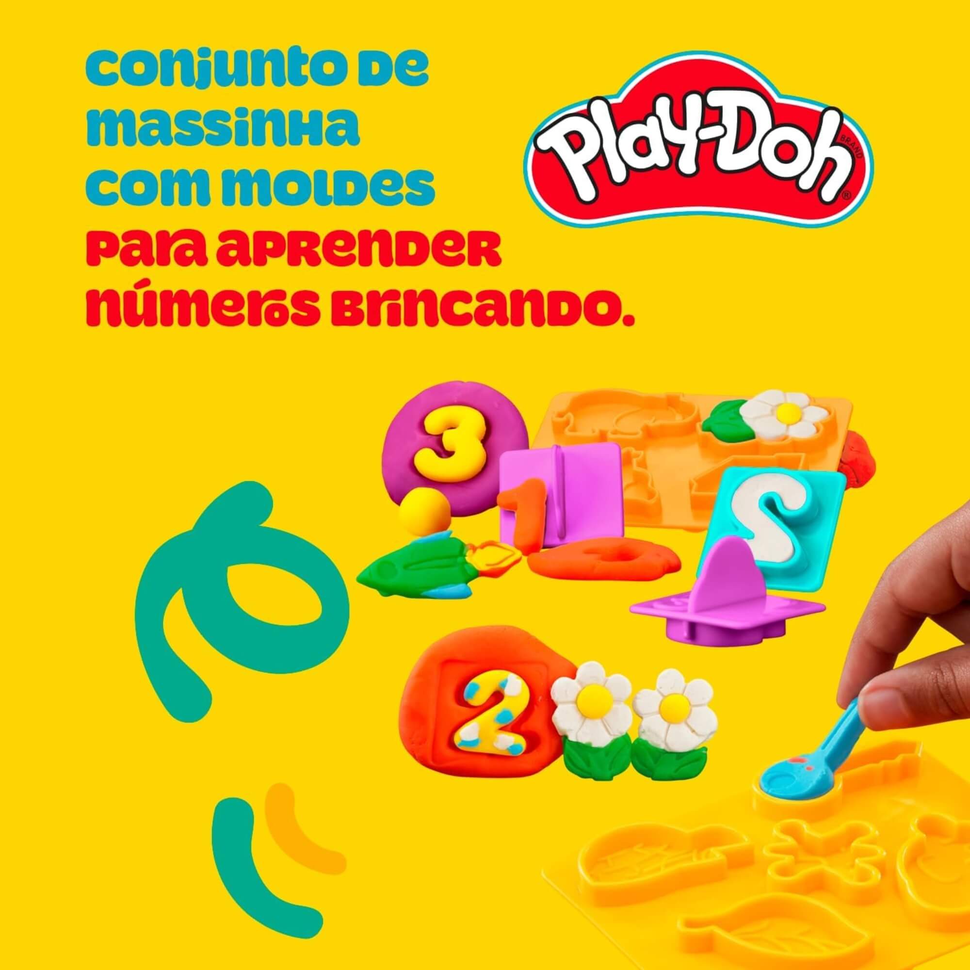 Brinquedo Infantil Play-Doh Kit Inicial de Números com Acessórios e 6 Potes Hasbro - 18487