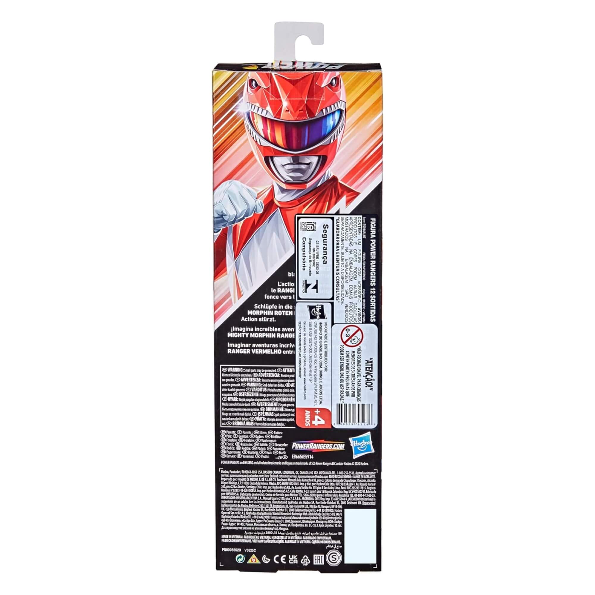 Brinquedo Infantil Boneco Power Rangers Mighty Morphin Ranger Vermelho Hasbro - 19802