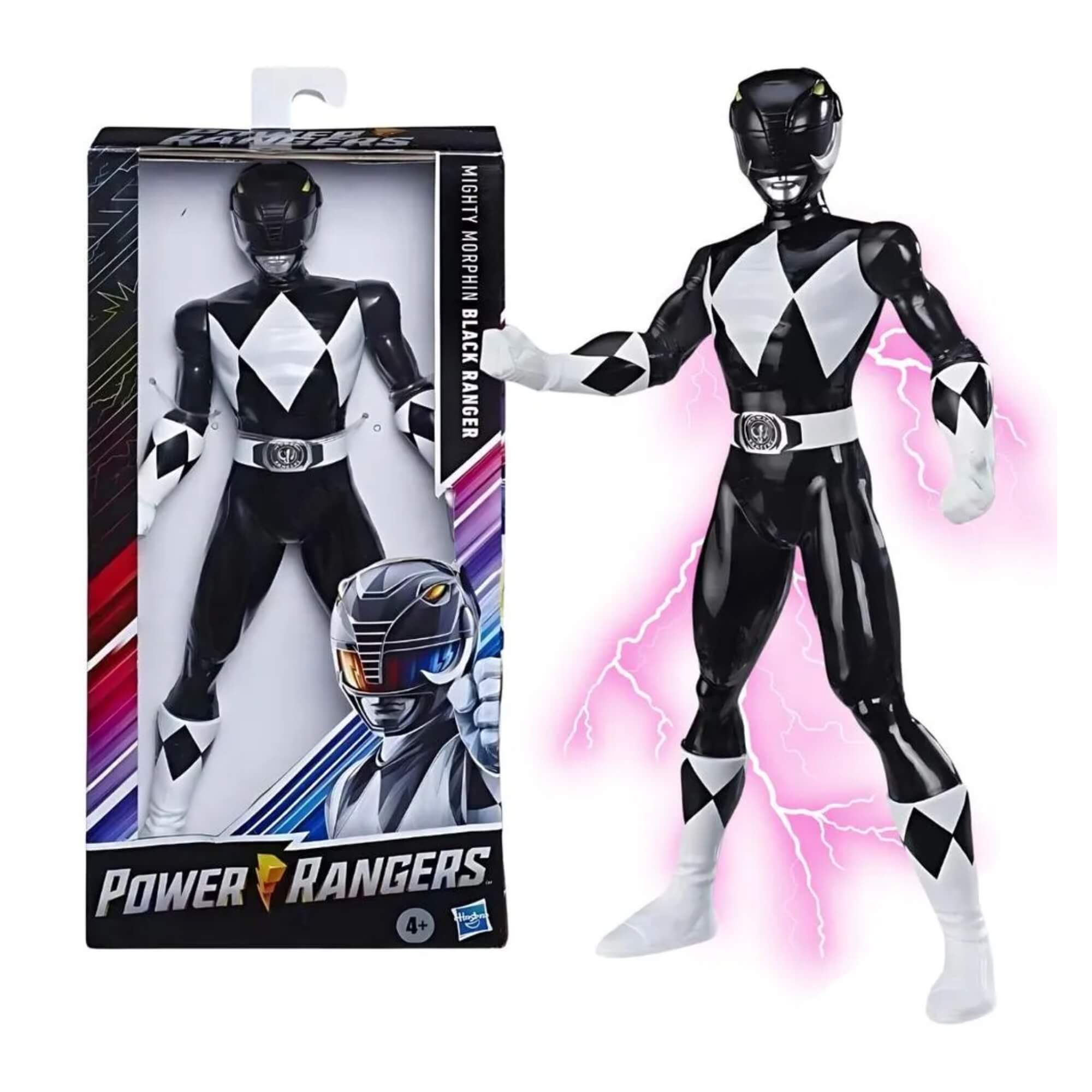 Brinquedo Infantil Boneco Power Rangers Mighty Morphin Ranger Preto Hasbro - 19801